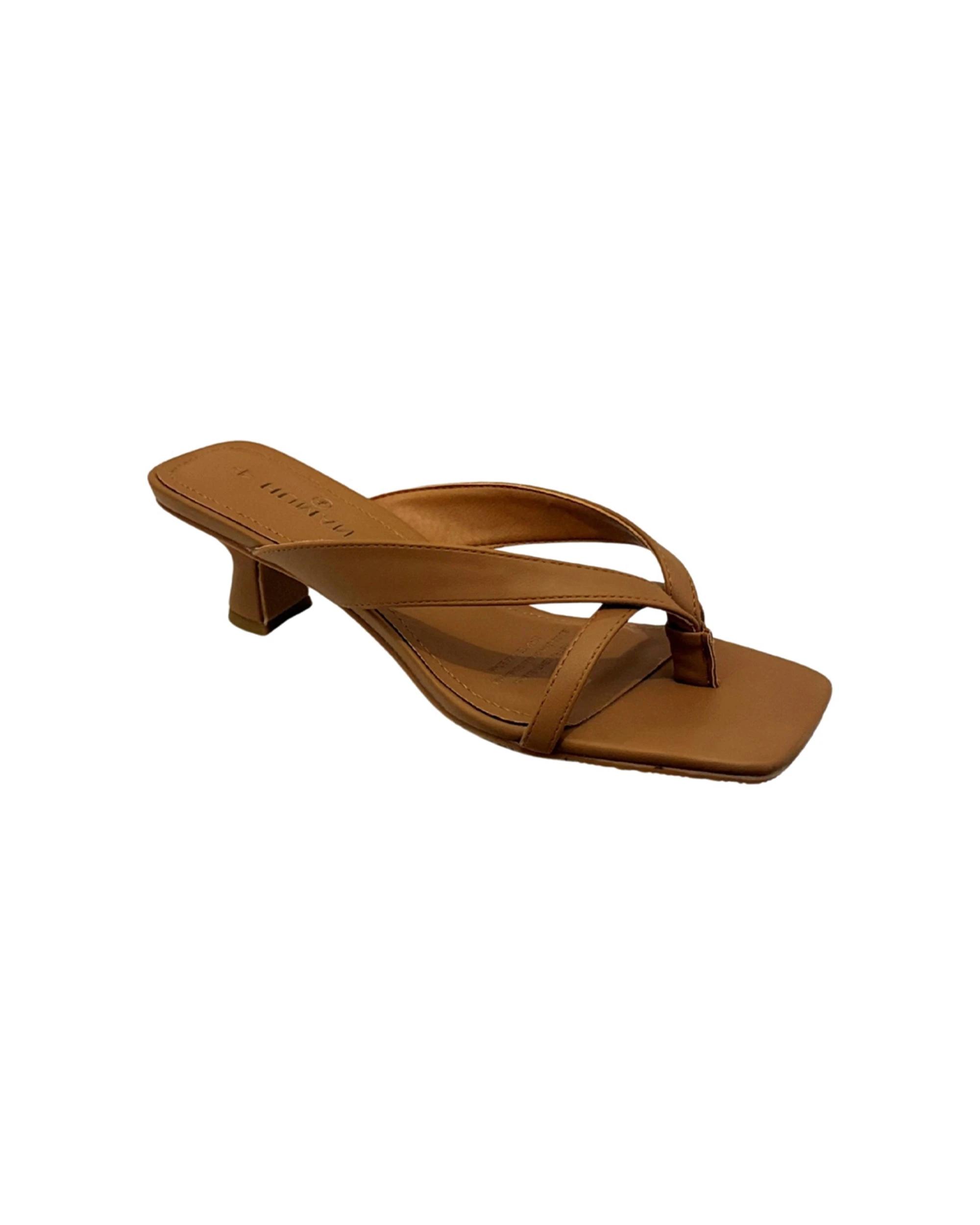 2 Human Shoes Foxx Womens Sandals Strappy Kitten Heel Open Toe Gold TAN, 2 of 3