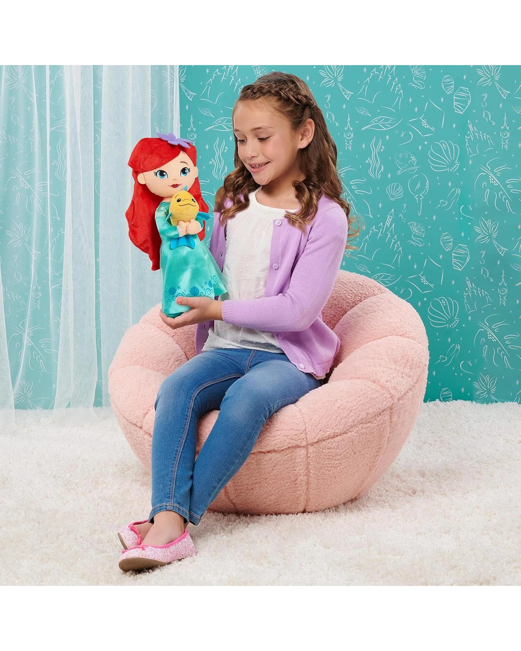 4 Disney Princess Lil Friends Ariel and Flounder 14.5 inch Plush, 4 of 4