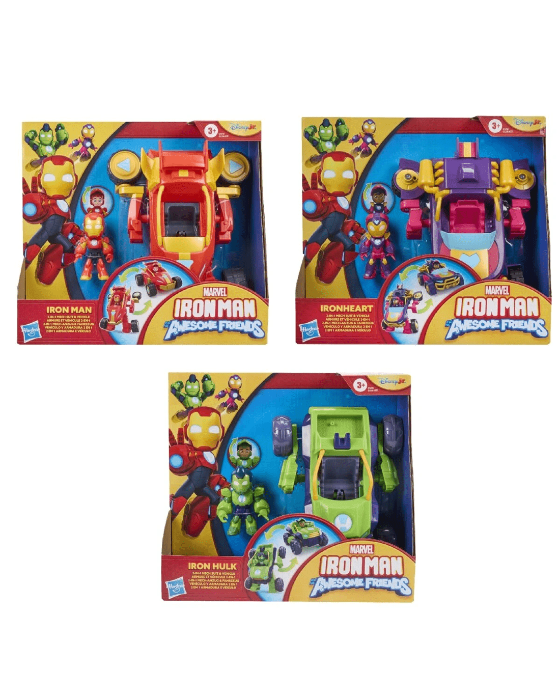 1 Disney Junior Marvel Iron Man and His Awesome Friends 2-In-1 Mech Suit and Vehicle Set - Assorted, 1 of 5