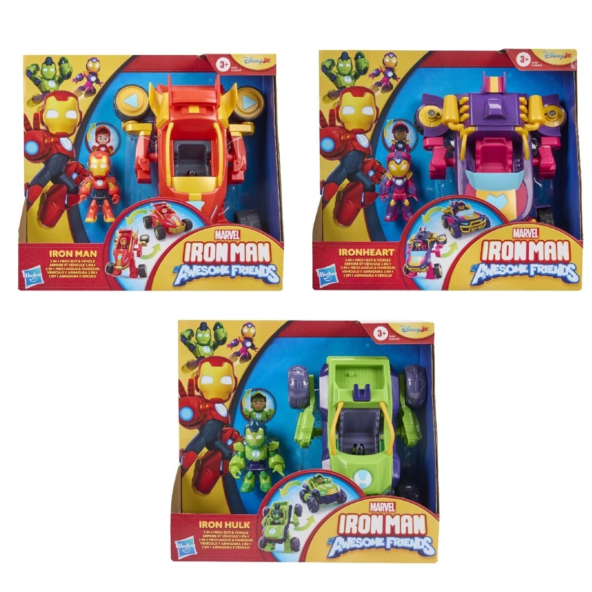 1 Disney Junior Marvel Iron Man and His Awesome Friends 2-In-1 Mech Suit and Vehicle Set - Assorted, 1 of 5