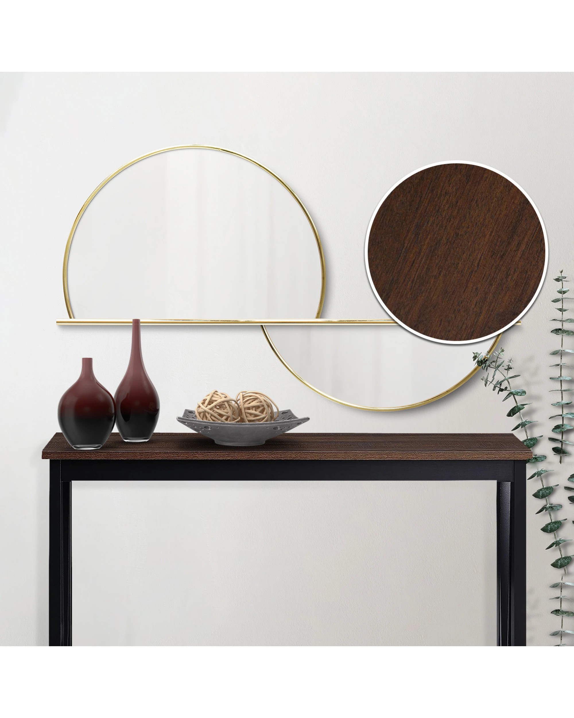 7 Sarantino Cielo 2-tier Console Table Dark Walnut, 7 of 10