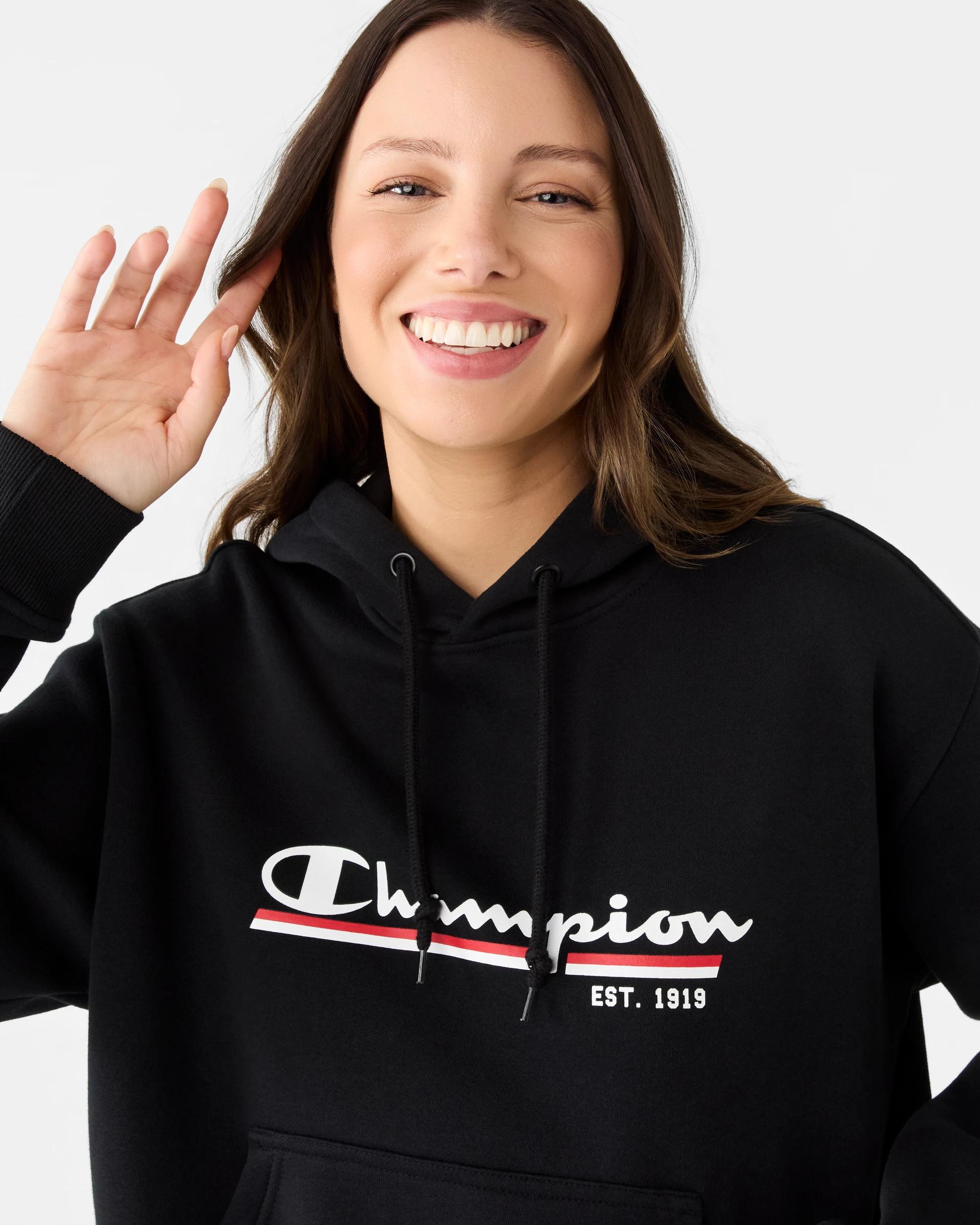 4 Champion Script Womens Hoodie Black, 4 of 7