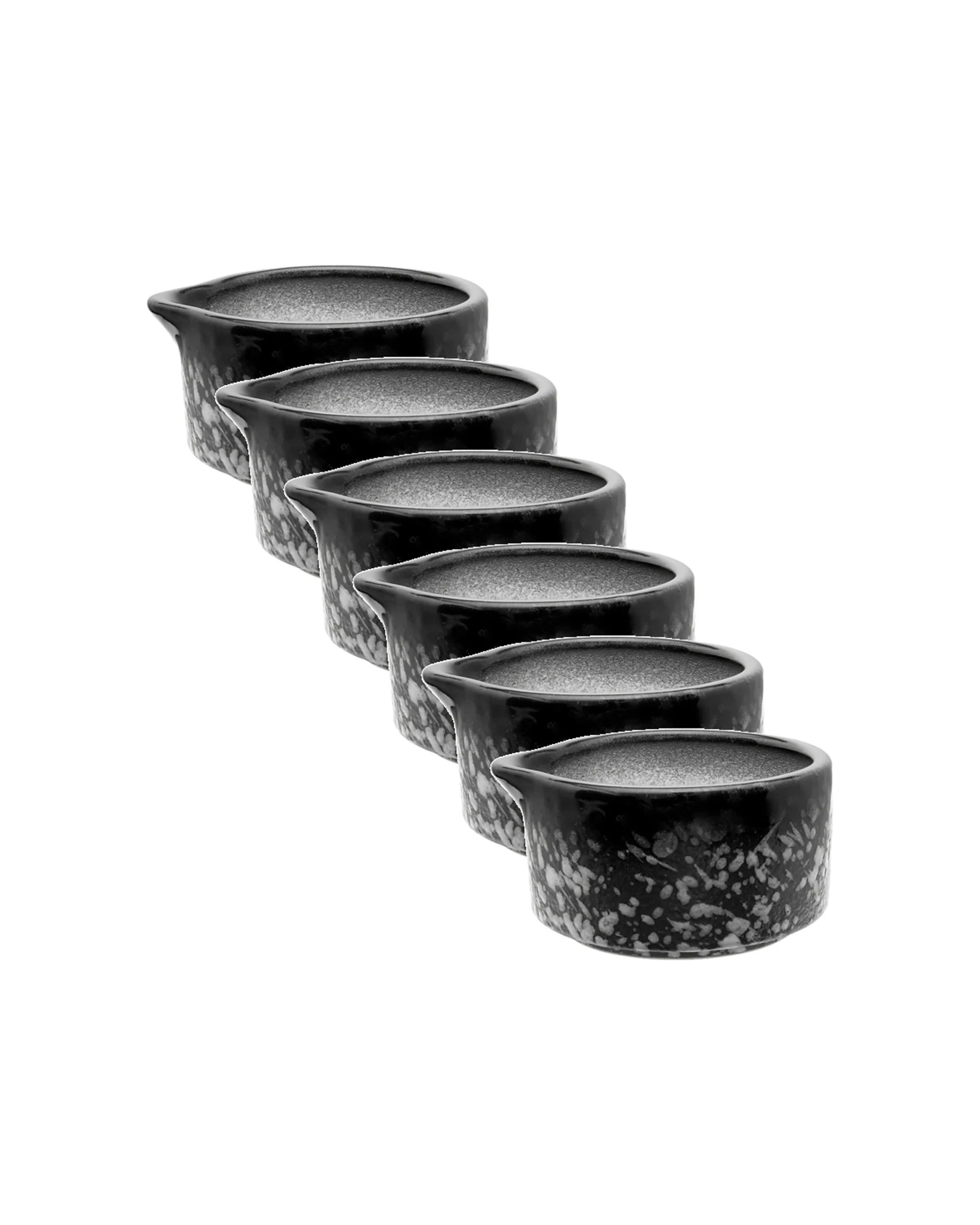 1 Maxwell & Williams 6x Caviar Porcelain Sauce Dish Pourer Set 130ml Granite - Multi, 1 of 3