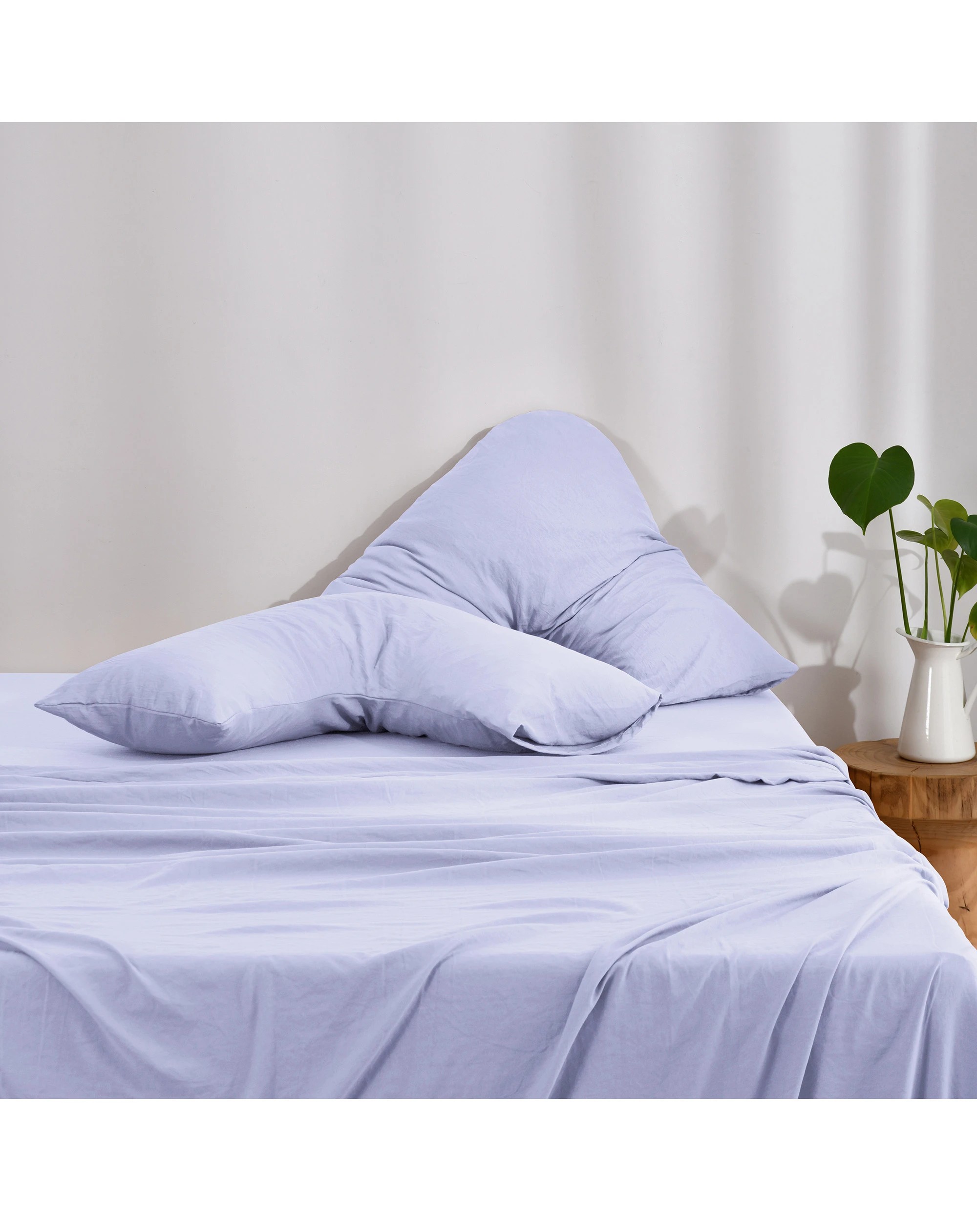 4 Dreamaker Superfine Washed Microfibre V-Shape Pillowcase Twin Pack - Lilac, 4 of 4