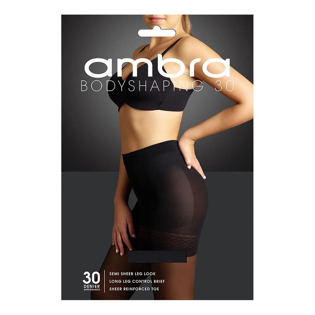 1 Ambra 1 Pack 30 Denier Bodyshaping Pantyhose BLACK