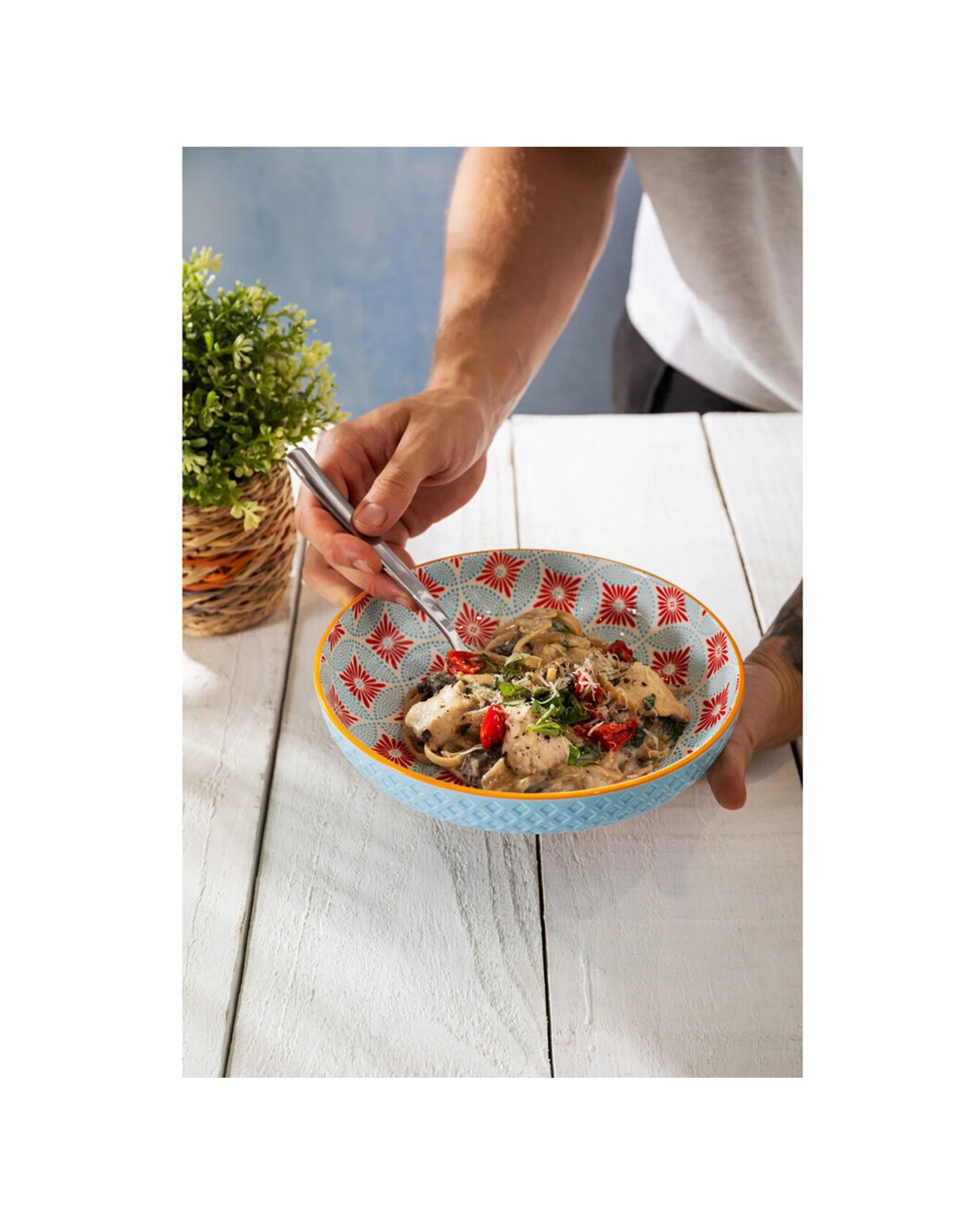 7 Mikasa 4PK Mosaic Ceramic Bowl Round Dinnerware Stoneware 21cm - Multi, 7 of 7