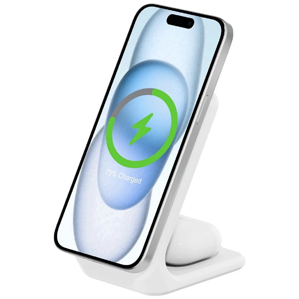 1 Comsol 2-in-1 Qi2 Magnetic Wireless Charging Stand White, 1 of 6