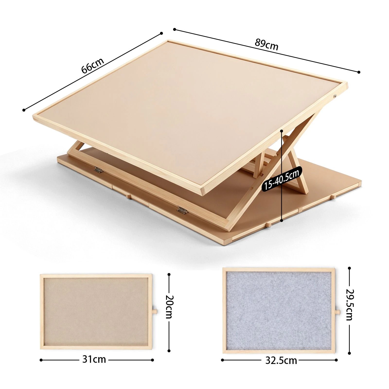 2 Ausway 1500 Pieces Adjustable Foldable Wooden Jigsaw Puzzle Table with 6 Sorting Drawers & Tilting Board, 2 of 6