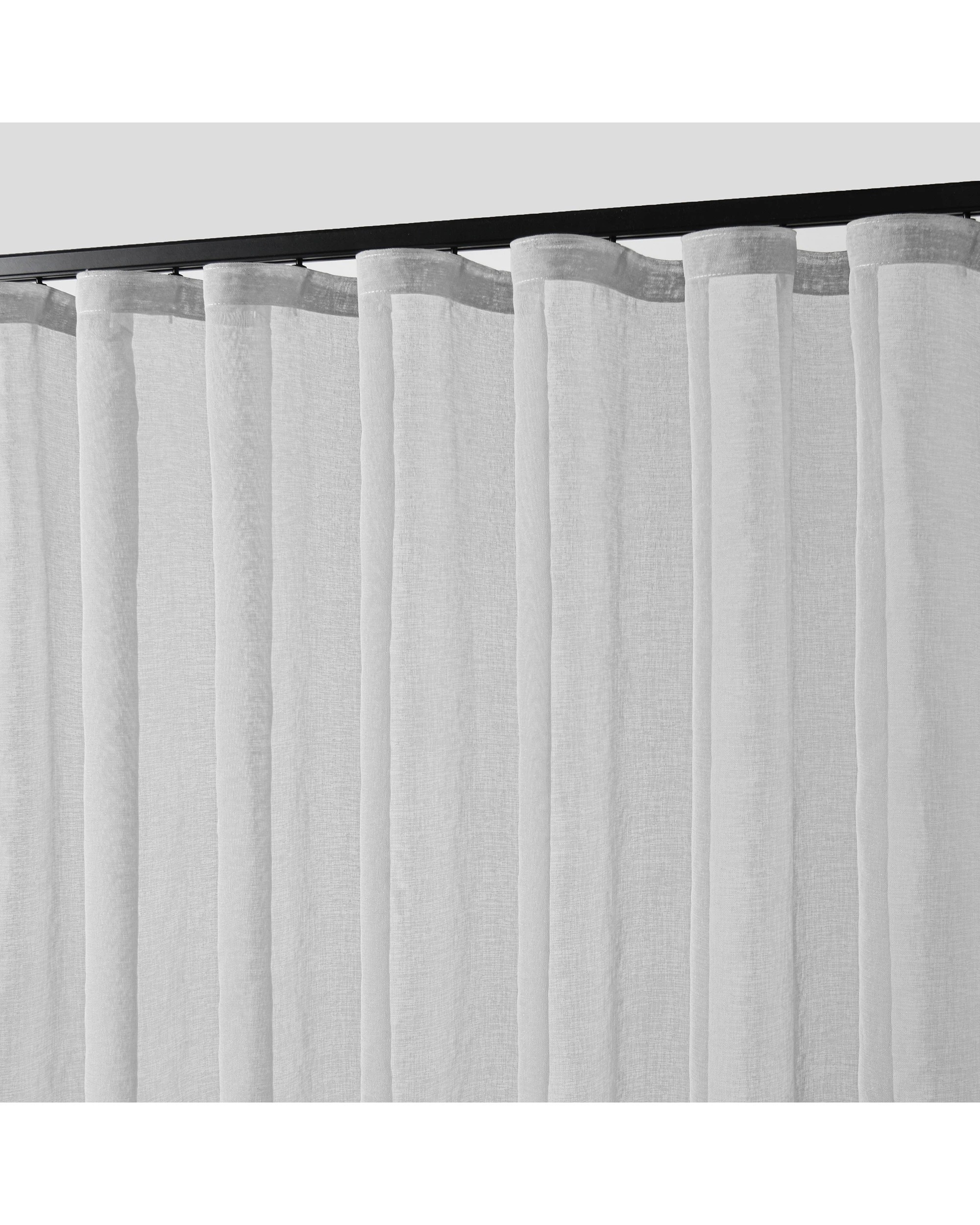 1 Cadence & Co. Kirra Sheer S-Fold Curtain 385x280cm - Fits 220cm Track - Ash, 1 of 3