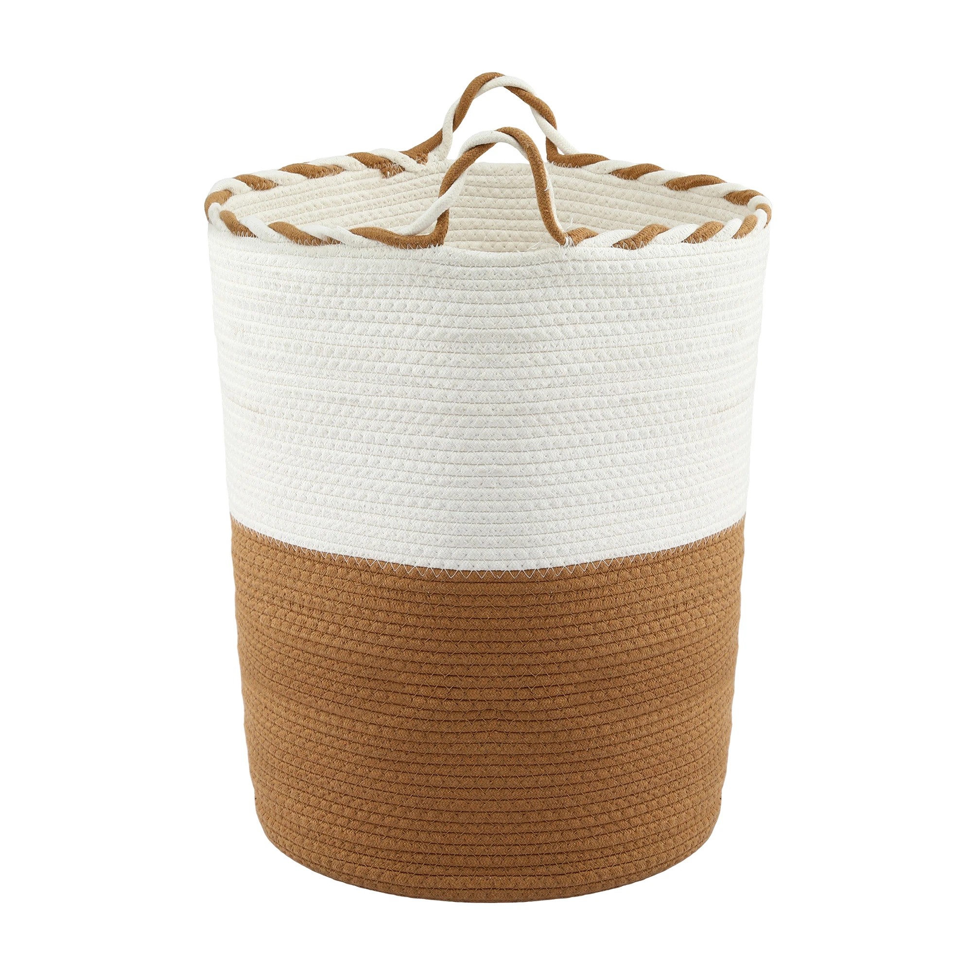 3 Artiss Woven Laundry Basket with handles Cotton Rope Storage Bin for Clothes Foldable - Brown, 3 of 9