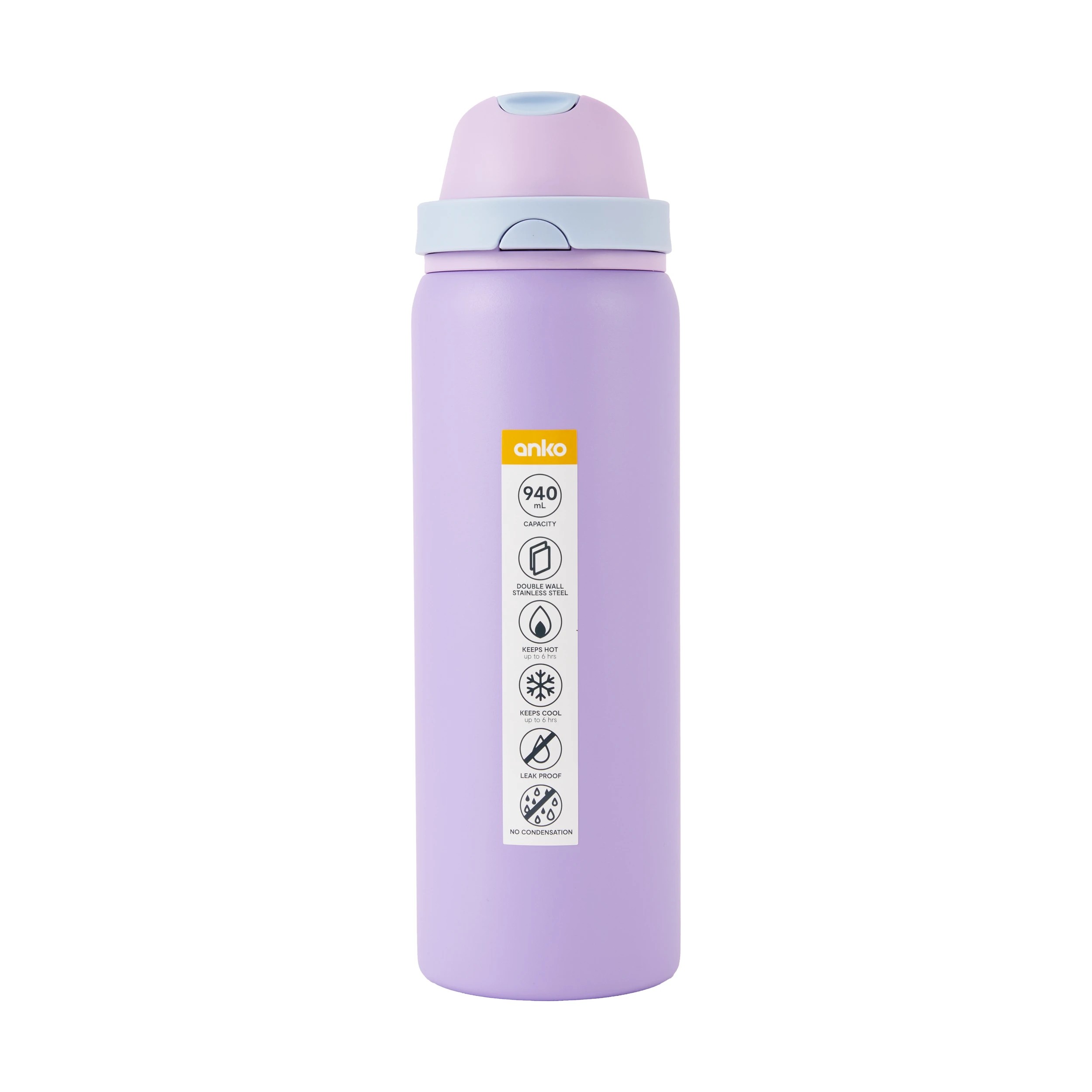 7 Anko 940ml Lilac Dual Function Drink Bottle, 7 of 7