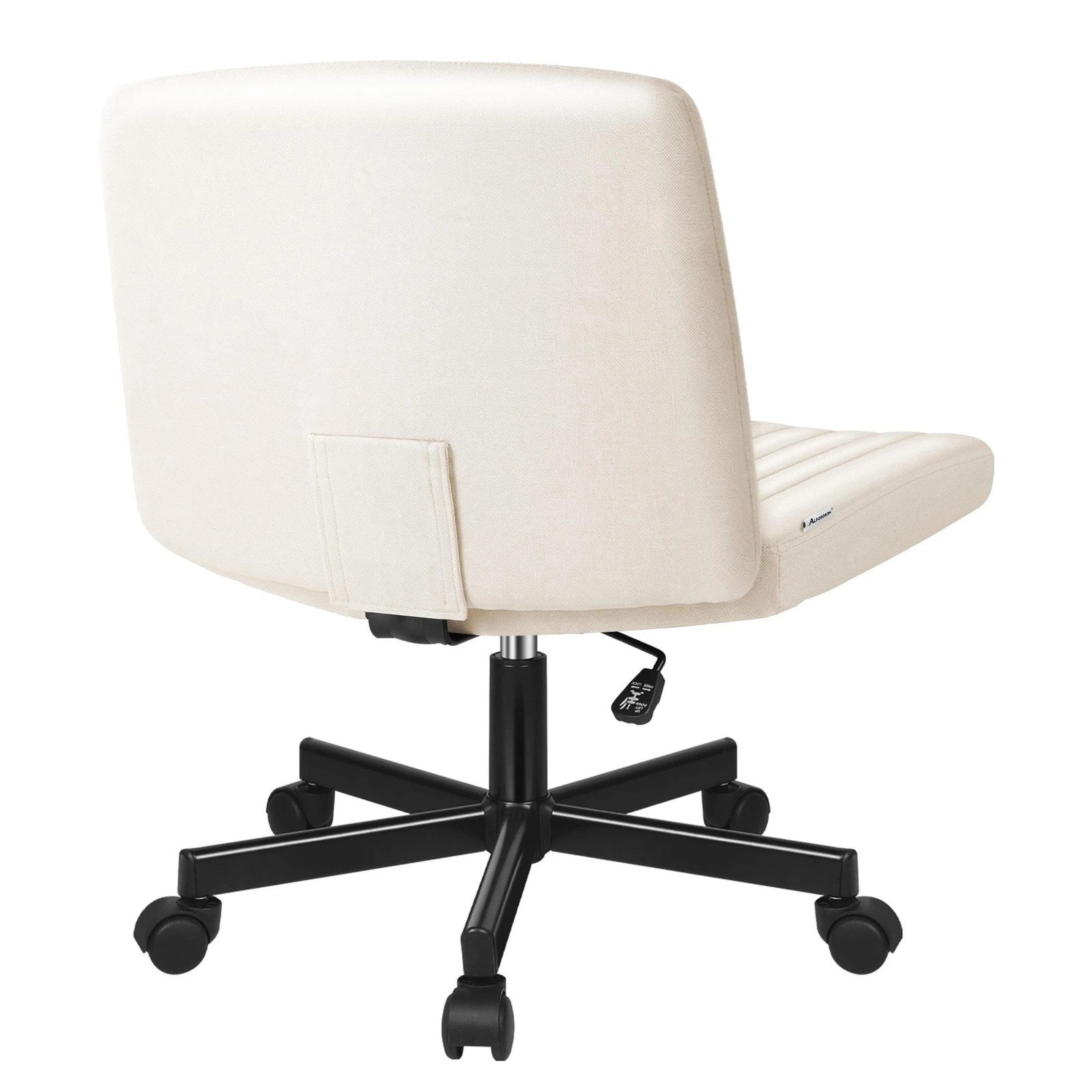 2 Alfordson Office Desk Chair Computer Armless Wide Seat Mid Back Fabric - Beige, 2 of 9