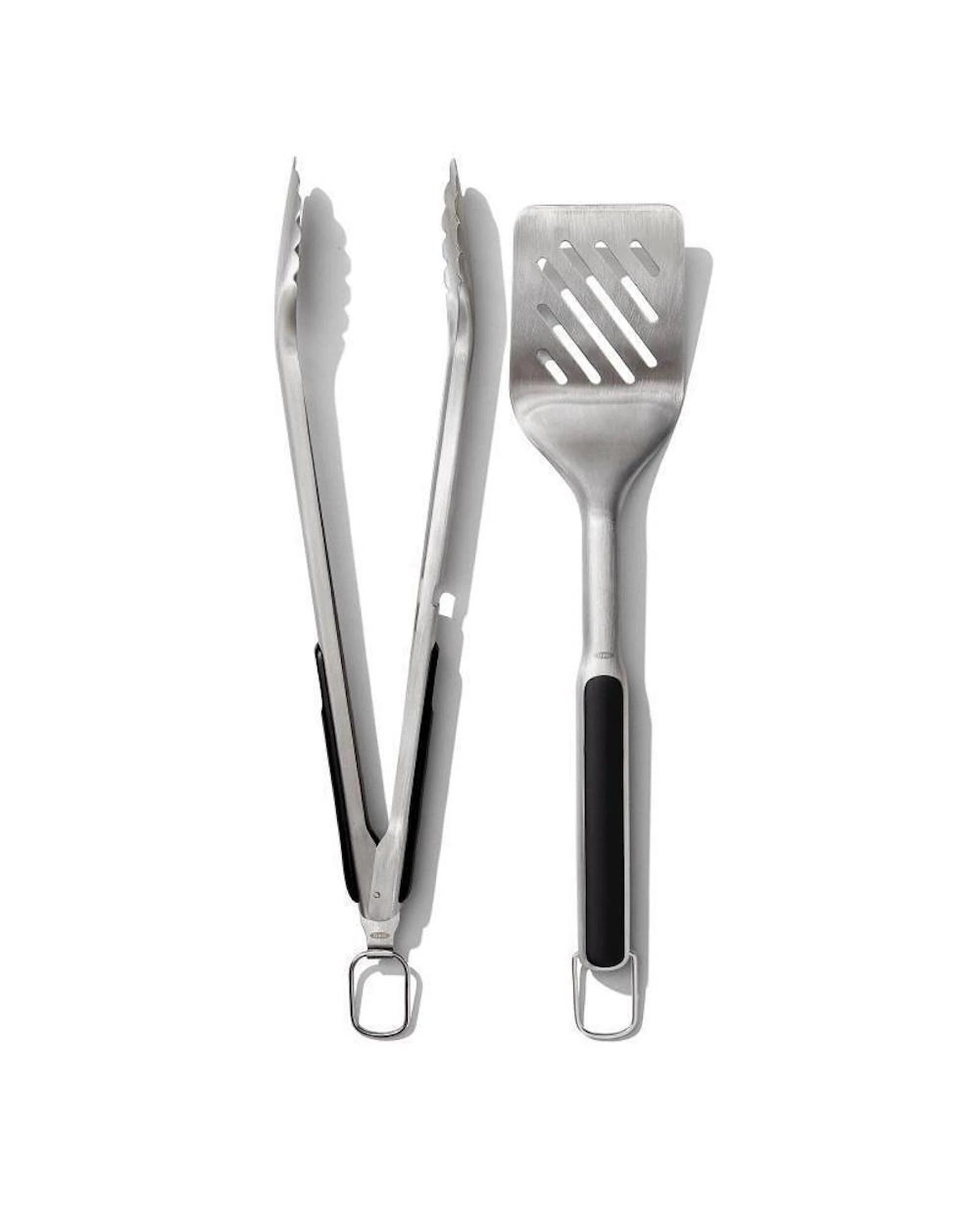 1 OXO Good Grips Grilling Tongs And Turner 2pc Set BBQ - Silver, 1 of 1