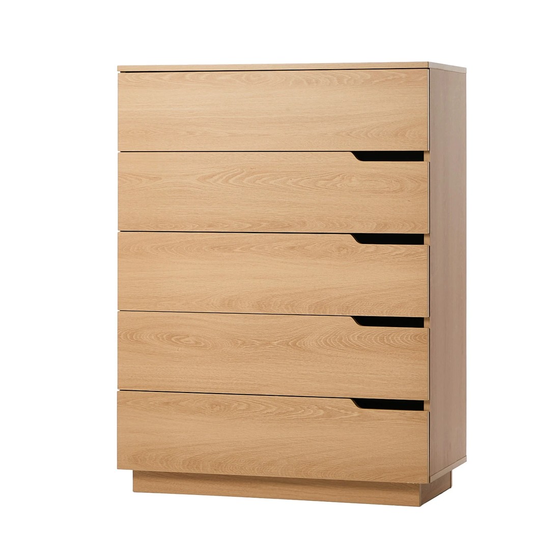 1 Oikiture 5 Chest of Drawers Dresser Tallboy Storage Cabinet Bedroom - Natural, 1 of 9