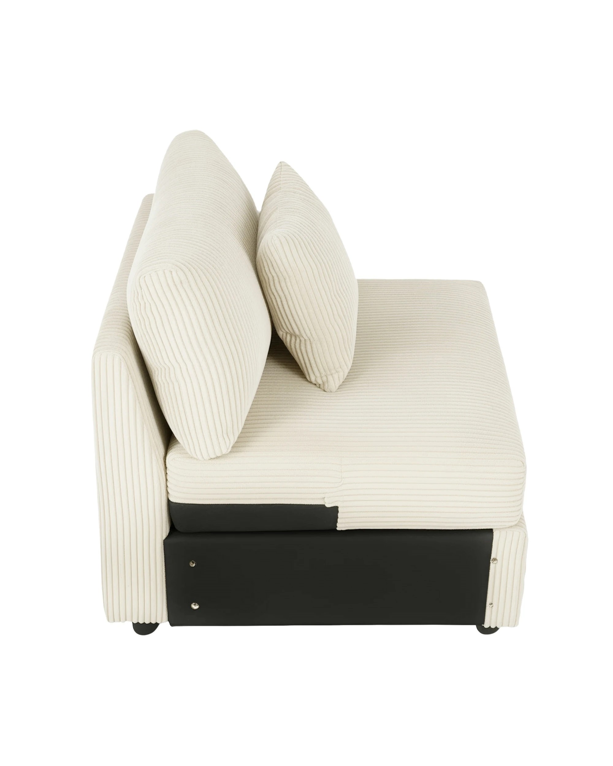 6 Advwin Armless Sofa Corduroy Modular Lazy Sofa Modern Lounge Chair Couch with Cushion, 6 of 8