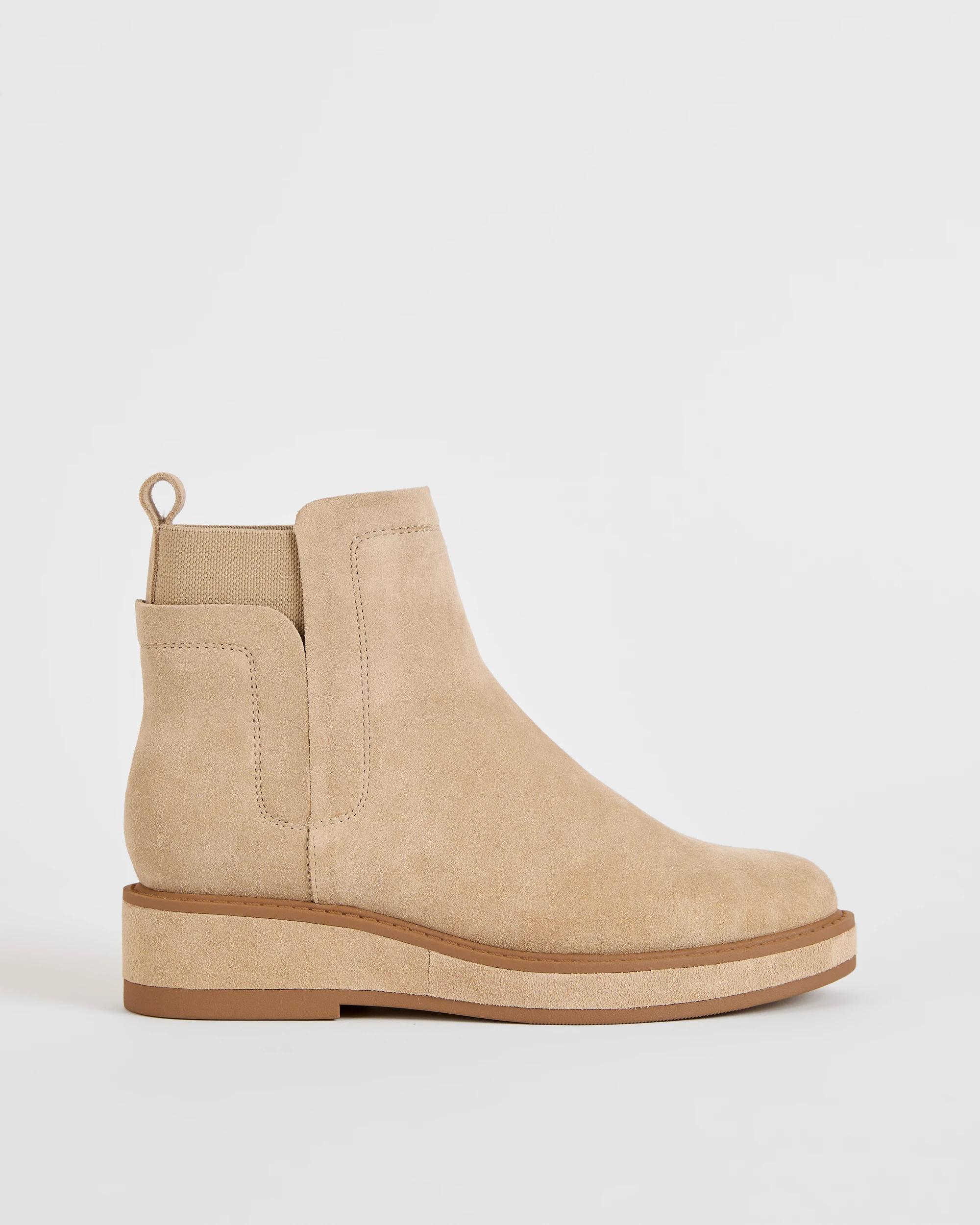 1 Target Woman Genuine Suede Leather Jackie Boot TAUPE SUEDE, 1 of 3