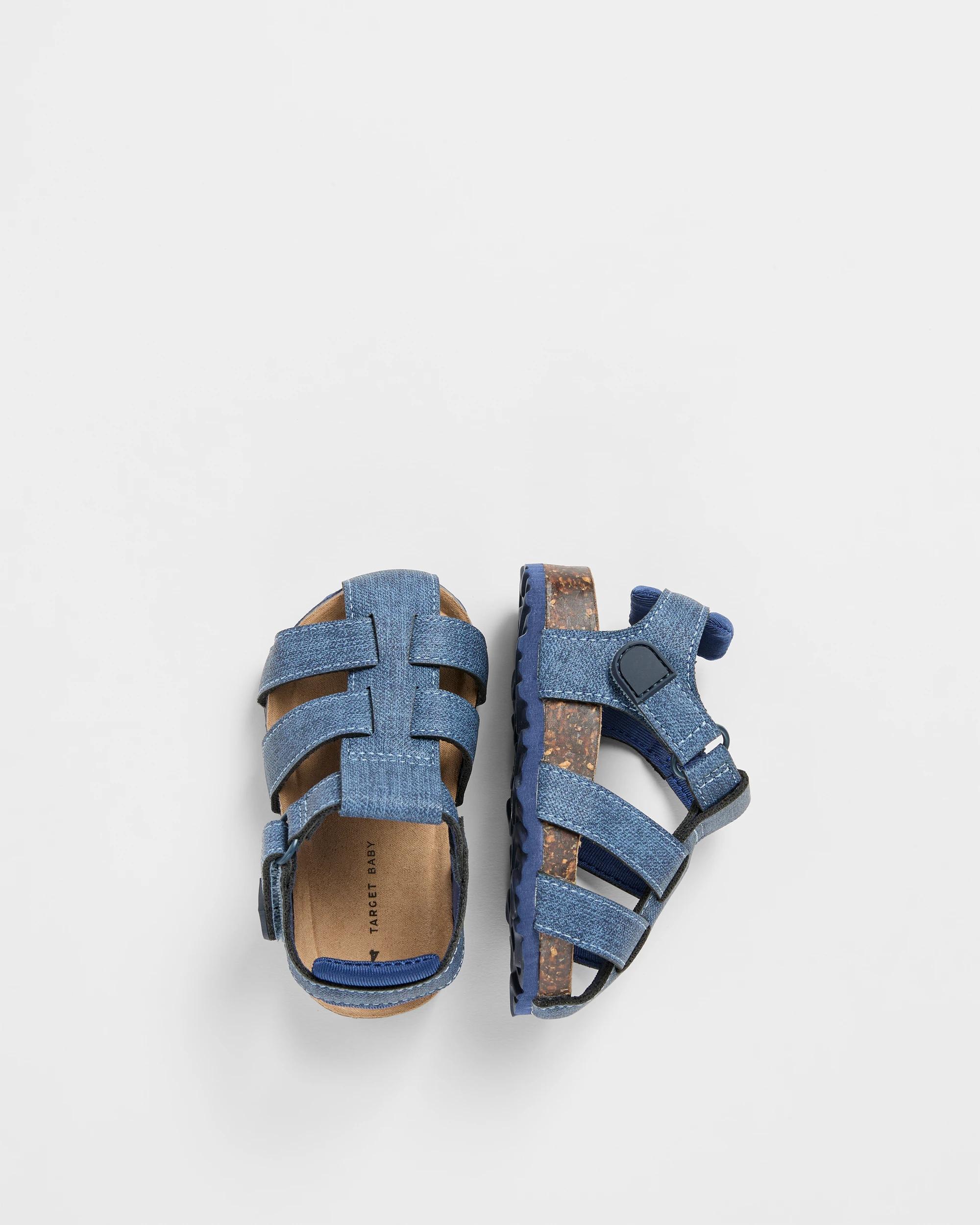 3 Target Baby Boy First Walker Caged Moulded Cork Sandal NAVY, 3 of 3
