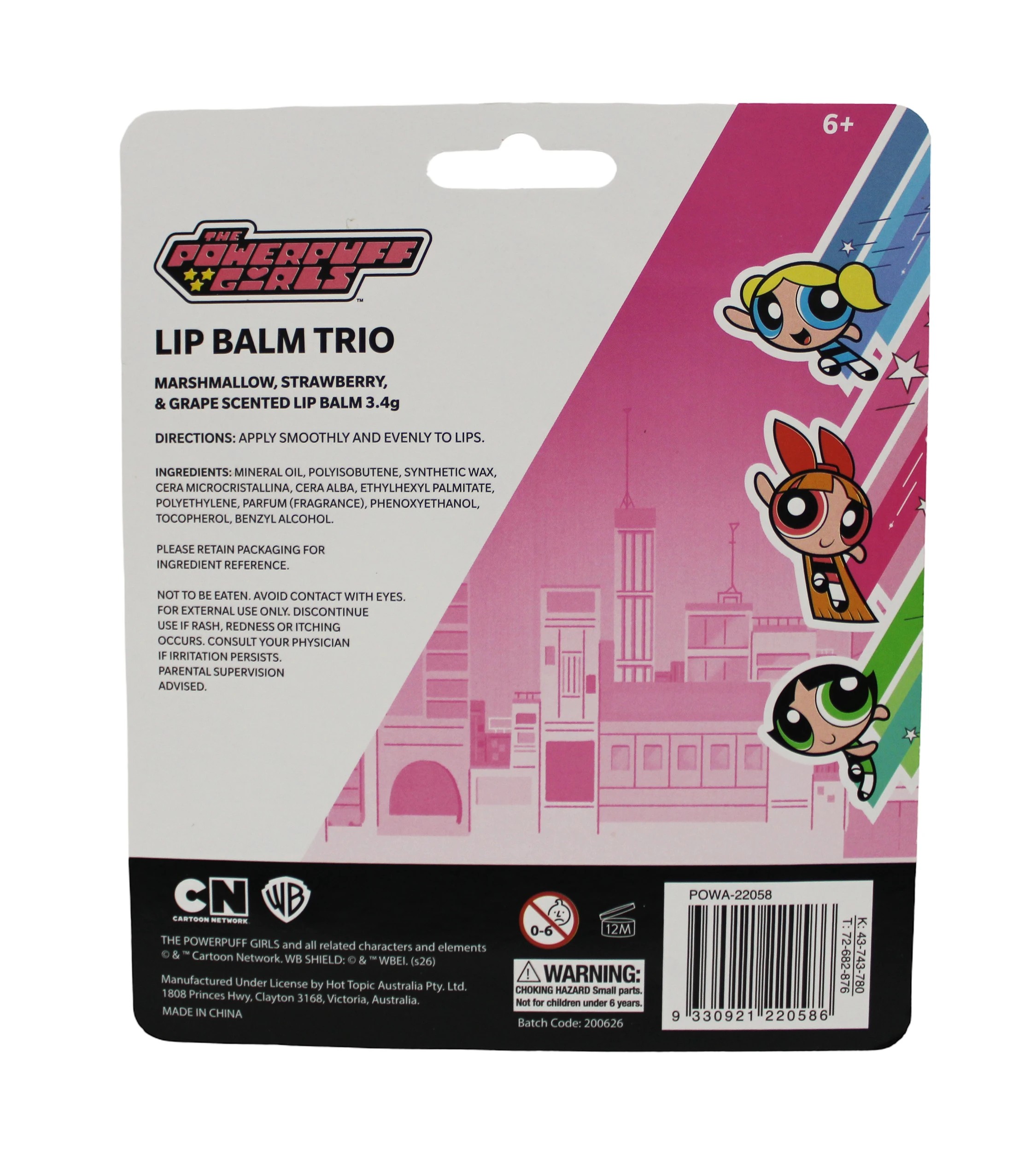 2 The Powerpuff Girls Tinted Lip Balm Trio - Marshmallow, Strawberry and Grape Scented, 2 of 4