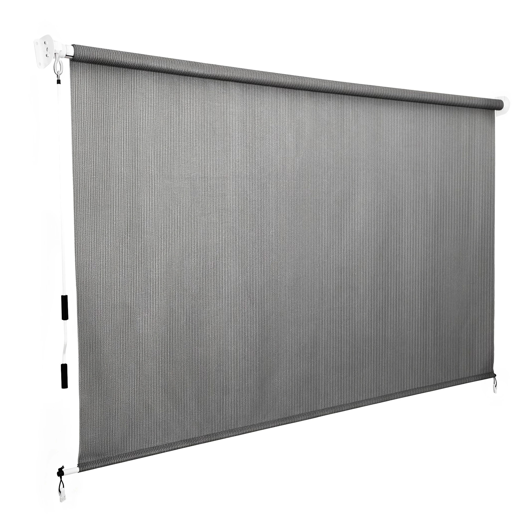 1 Instahut 3X2.5M HDPE Straight Drop Awning Outdoor Roller Blind Shade Screen - Grey, 1 of 8
