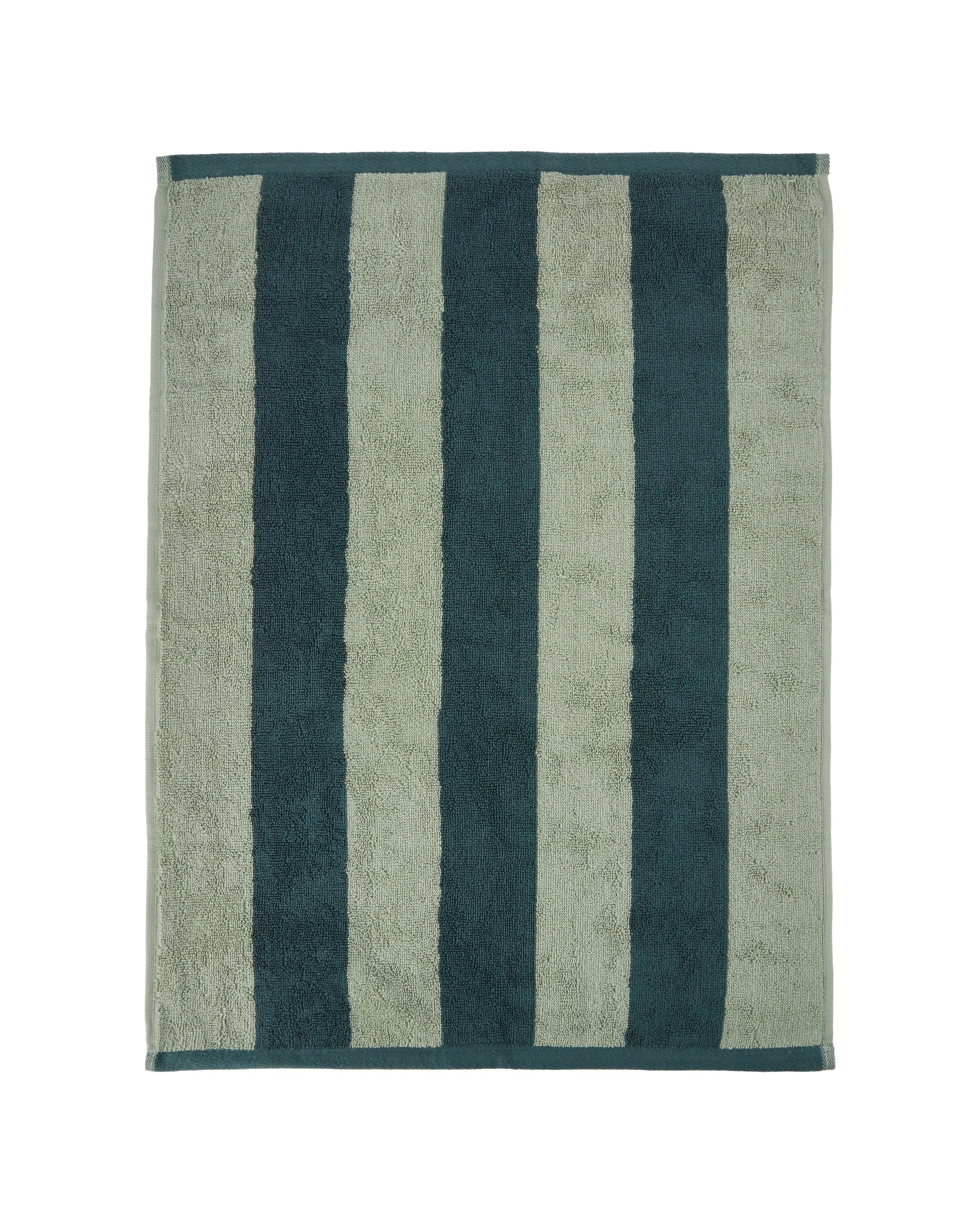 3 Stripe Cotton Hand Towel - Green, 3 of 5