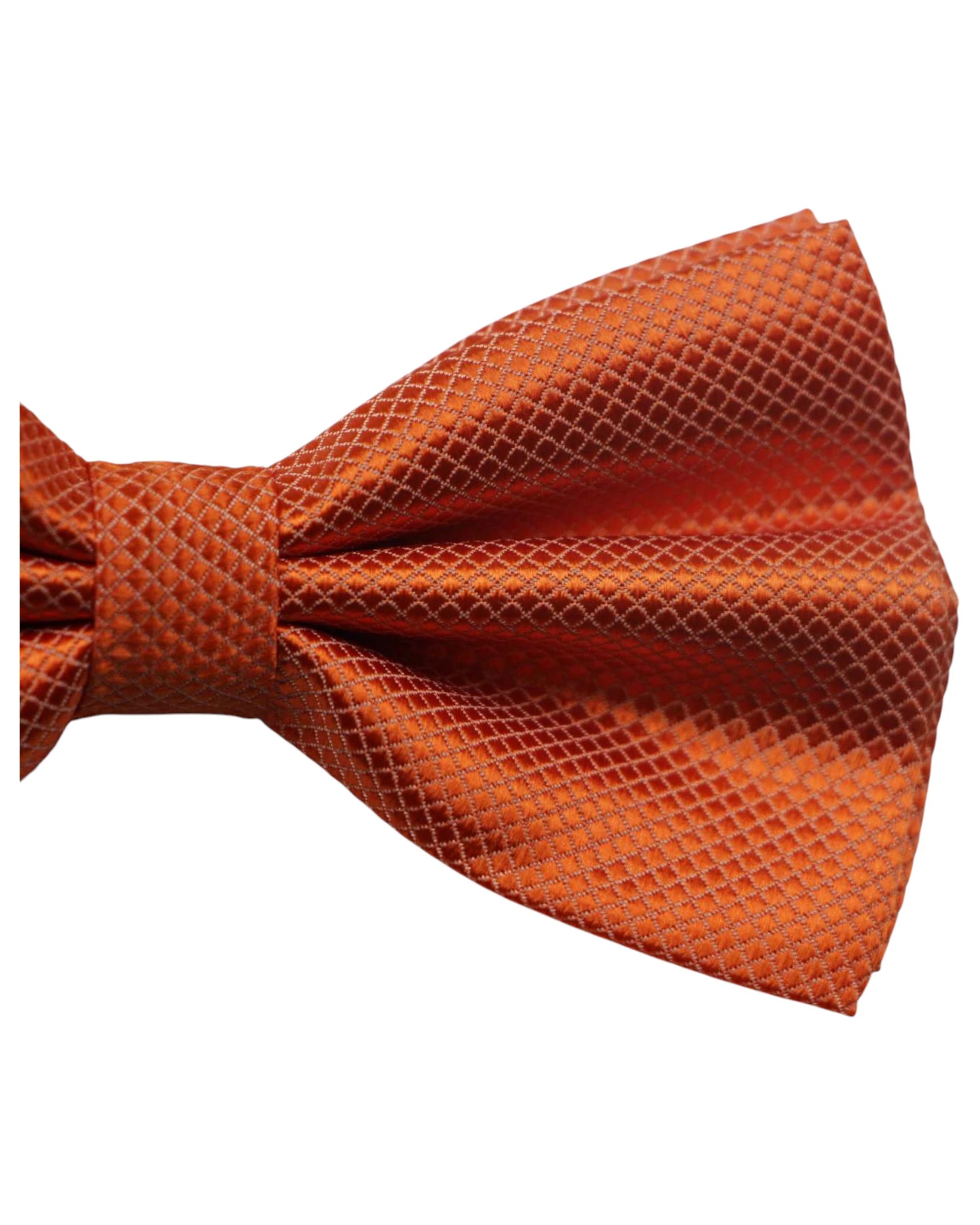 3 Zasel Mens Orange Plain Coloured Checkered Bow Tie, 3 of 3
