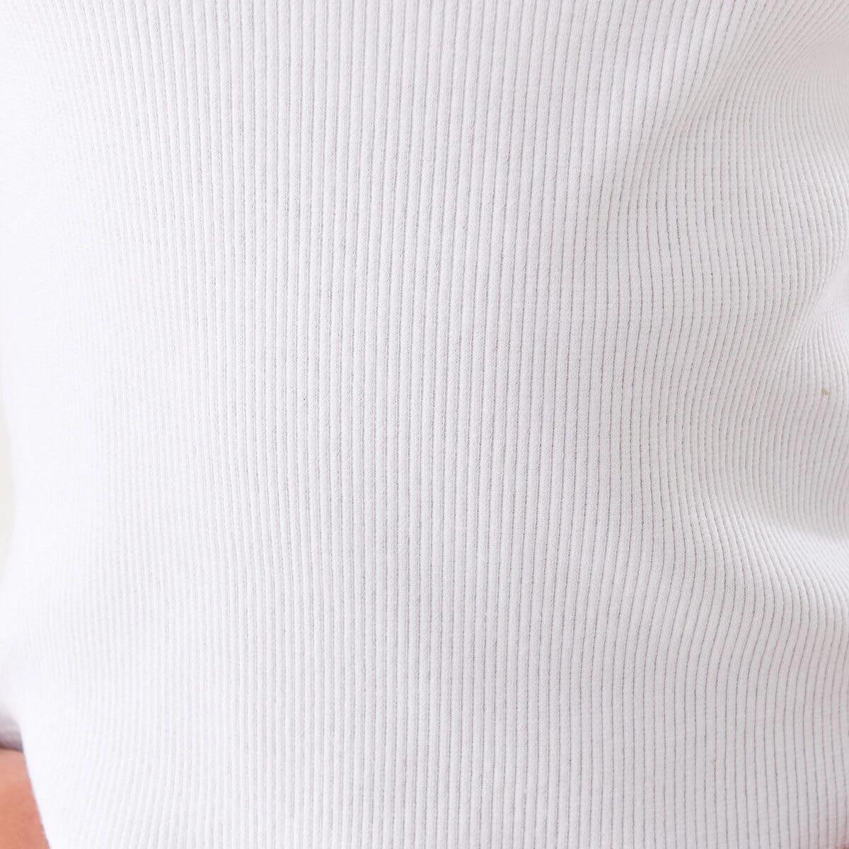 6 Short Sleeve Rib Top White, 6 of 10