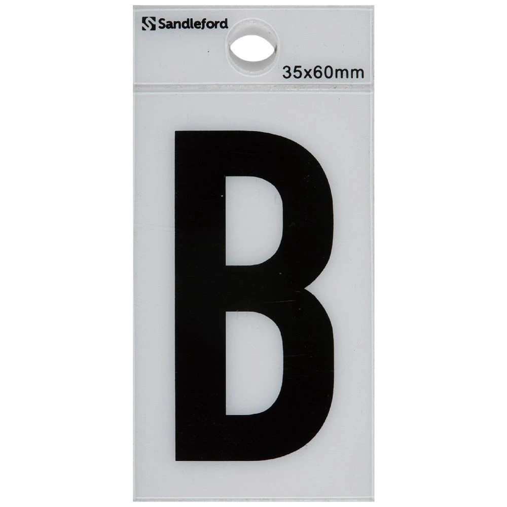 1 Sandleford B Self-adhesive Letter White 60 x 35mm, 1 of 1
