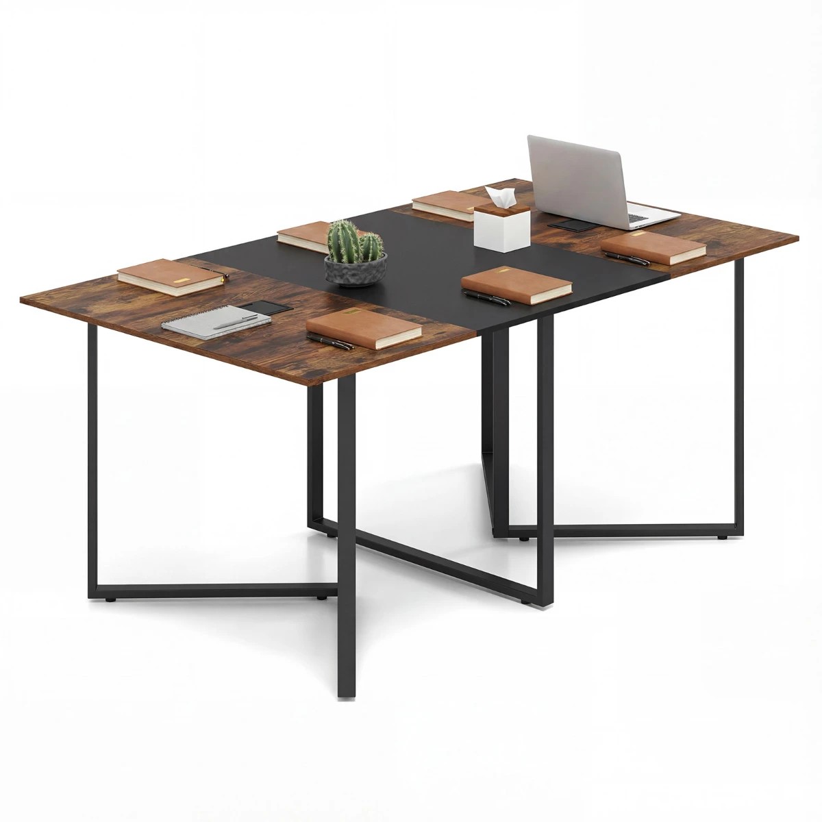 5 Costway 1.8M Conference Table for 6-8 People Meeting Table w/2 Cable Grommet, 5 of 6