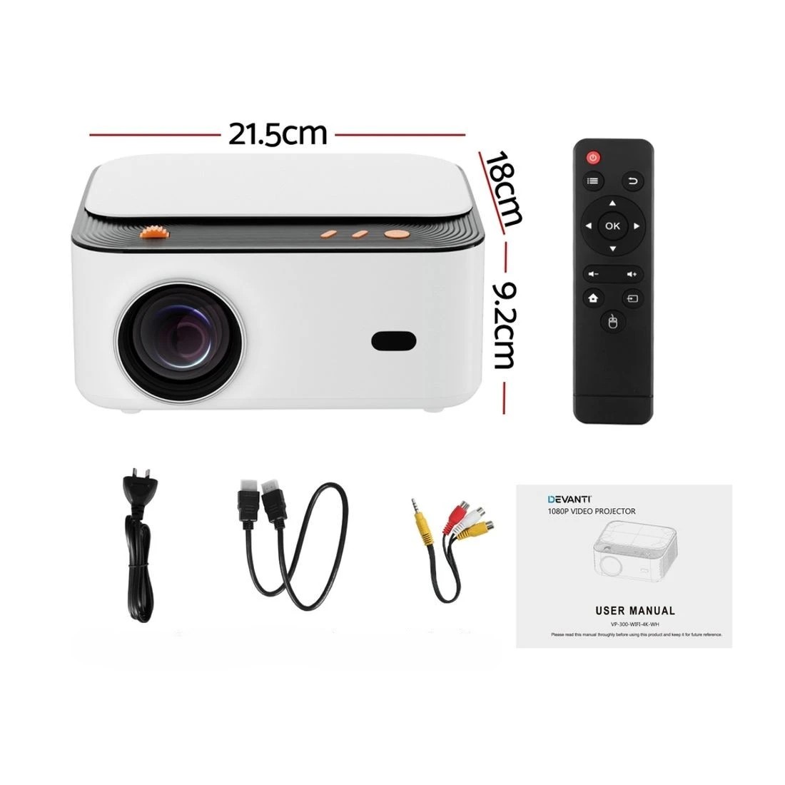 3 Devanti Video Project 4K 1080P Android 5G Wifi Home Cinema - White, 3 of 7