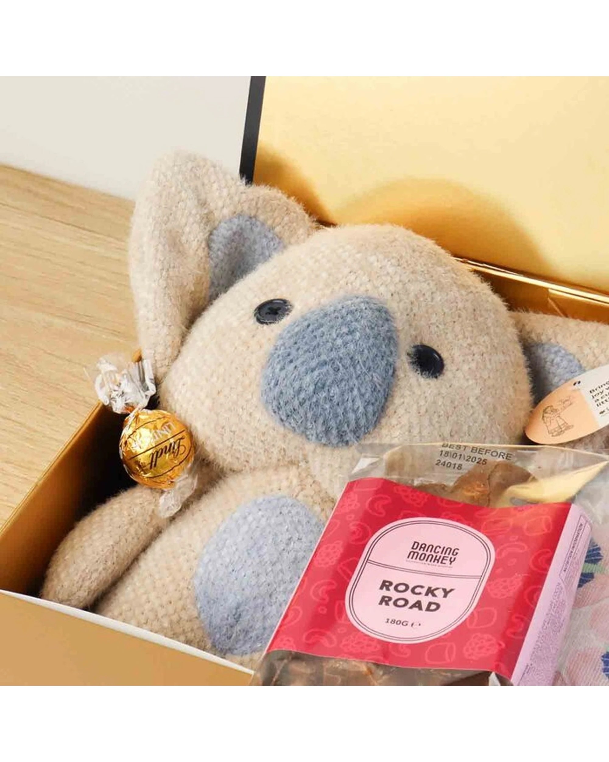 2 Edible Blooms Baby Hamper Gift Set Soft Toy Koala Swaddle Candle Chocolate - Multi, 2 of 6