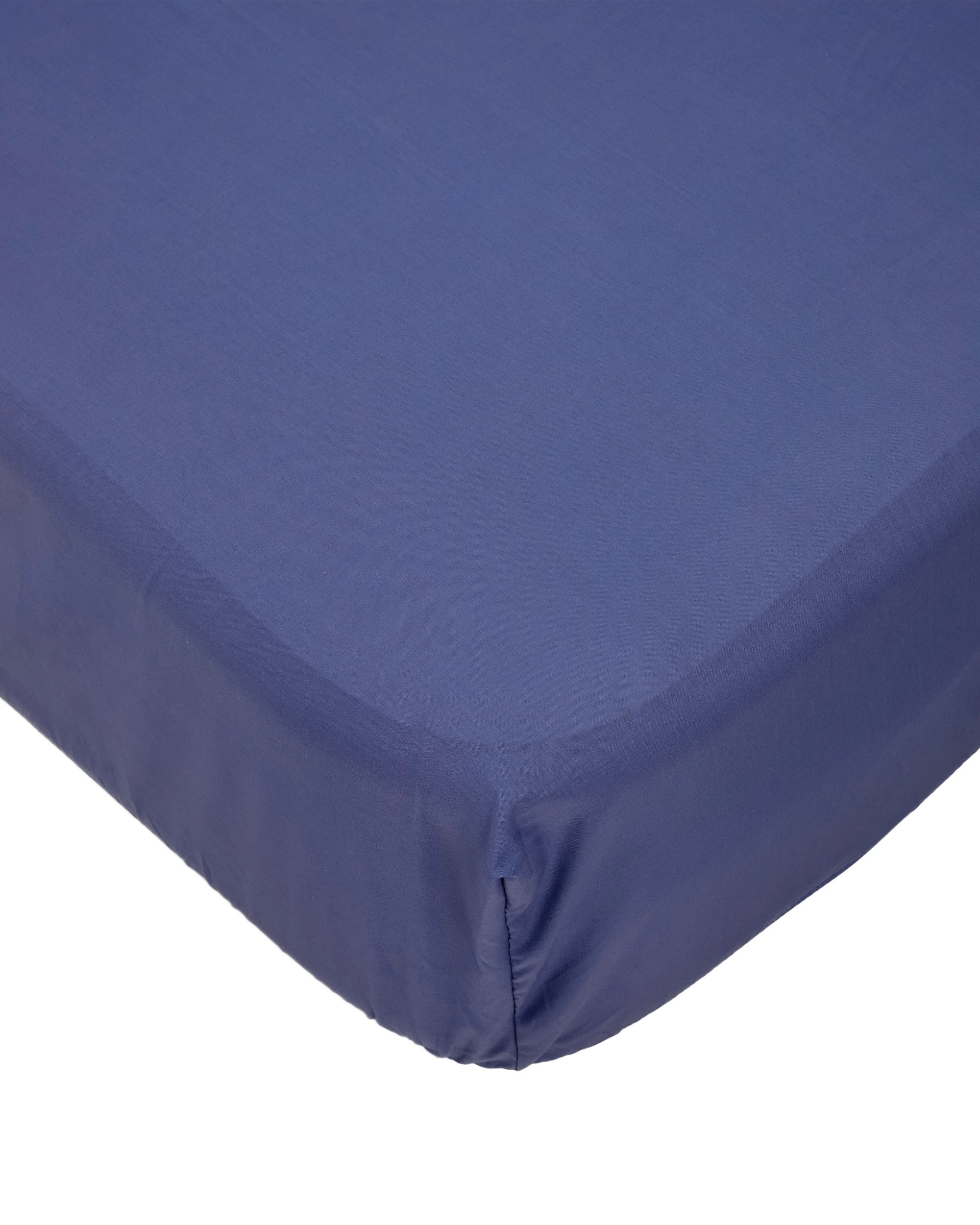 1 180 Thread Count Fitted Sheet - Double Bed, Mid Blue, 1 of 4