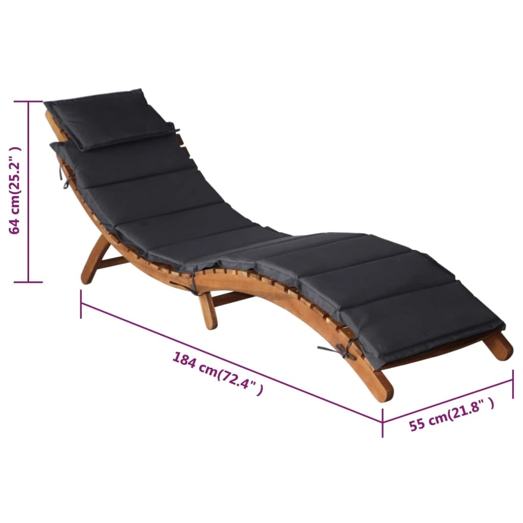 9 vidaXL sun lounger Foldable - Grey, 9 of 9