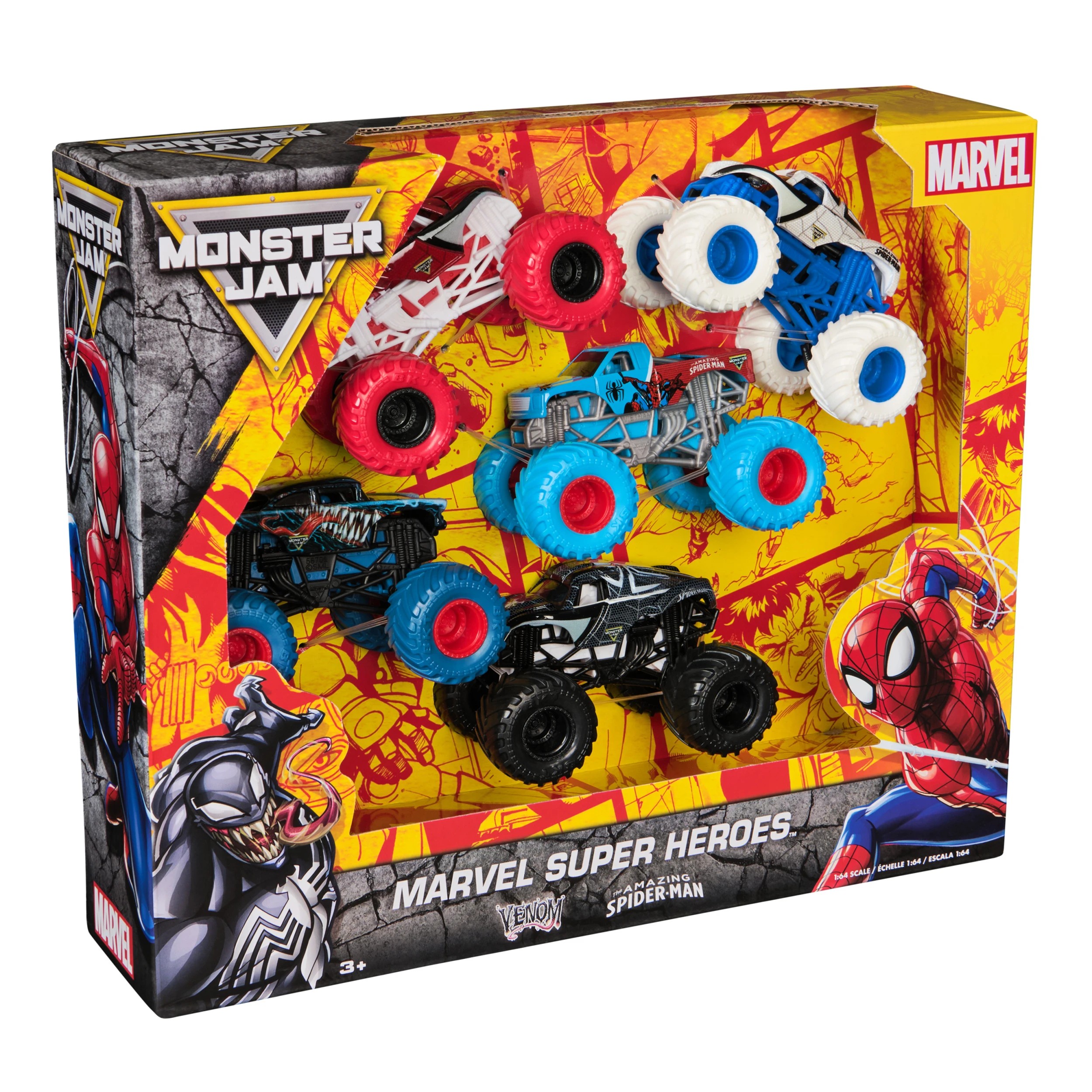 8 Monster Jam Marvel Super Heroes 5 - Pack 1:64 Scale - Multi, 8 of 8