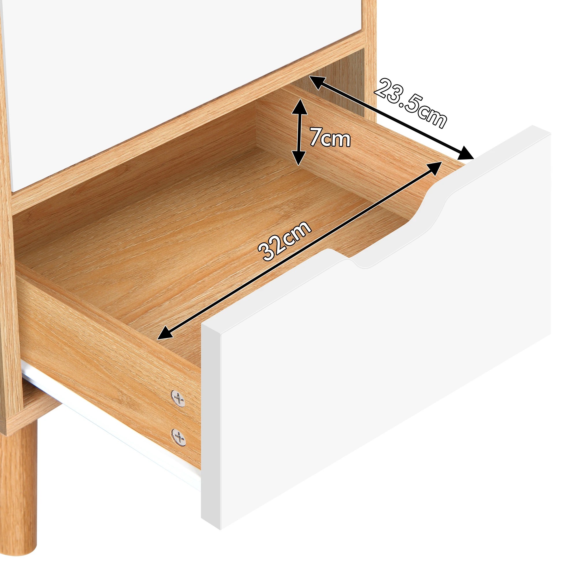 8 Alfordson Bedside Table Nightstand Side End Table 2 Storage Drawers - Oak, 8 of 10