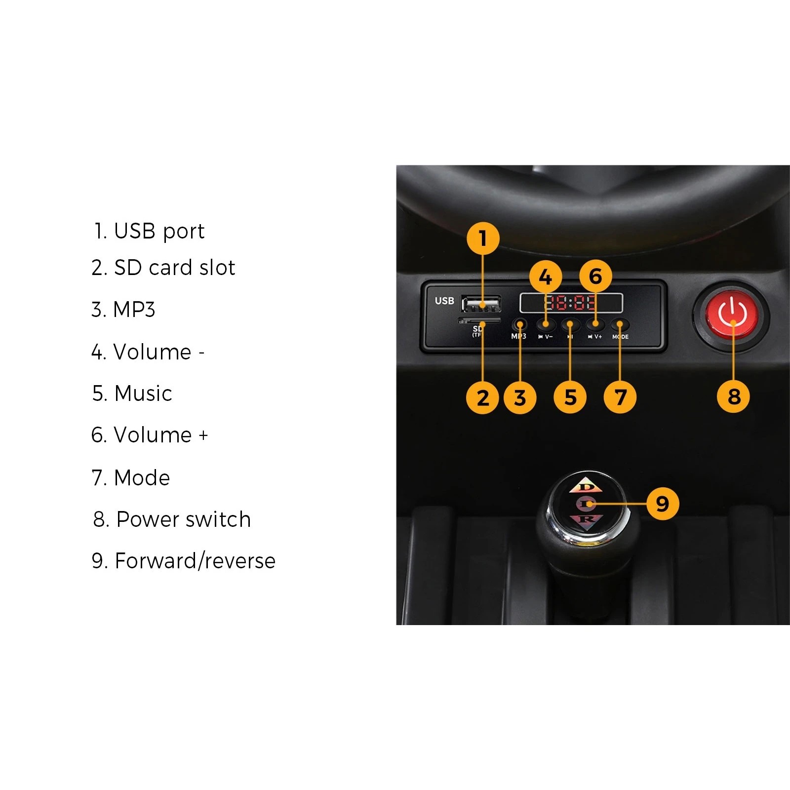 5 Mazam Kids Ride On Car Tractor 156 Cm Trailer 12v Remote Electric Toddlers Toy
 - Blue, 5 of 10