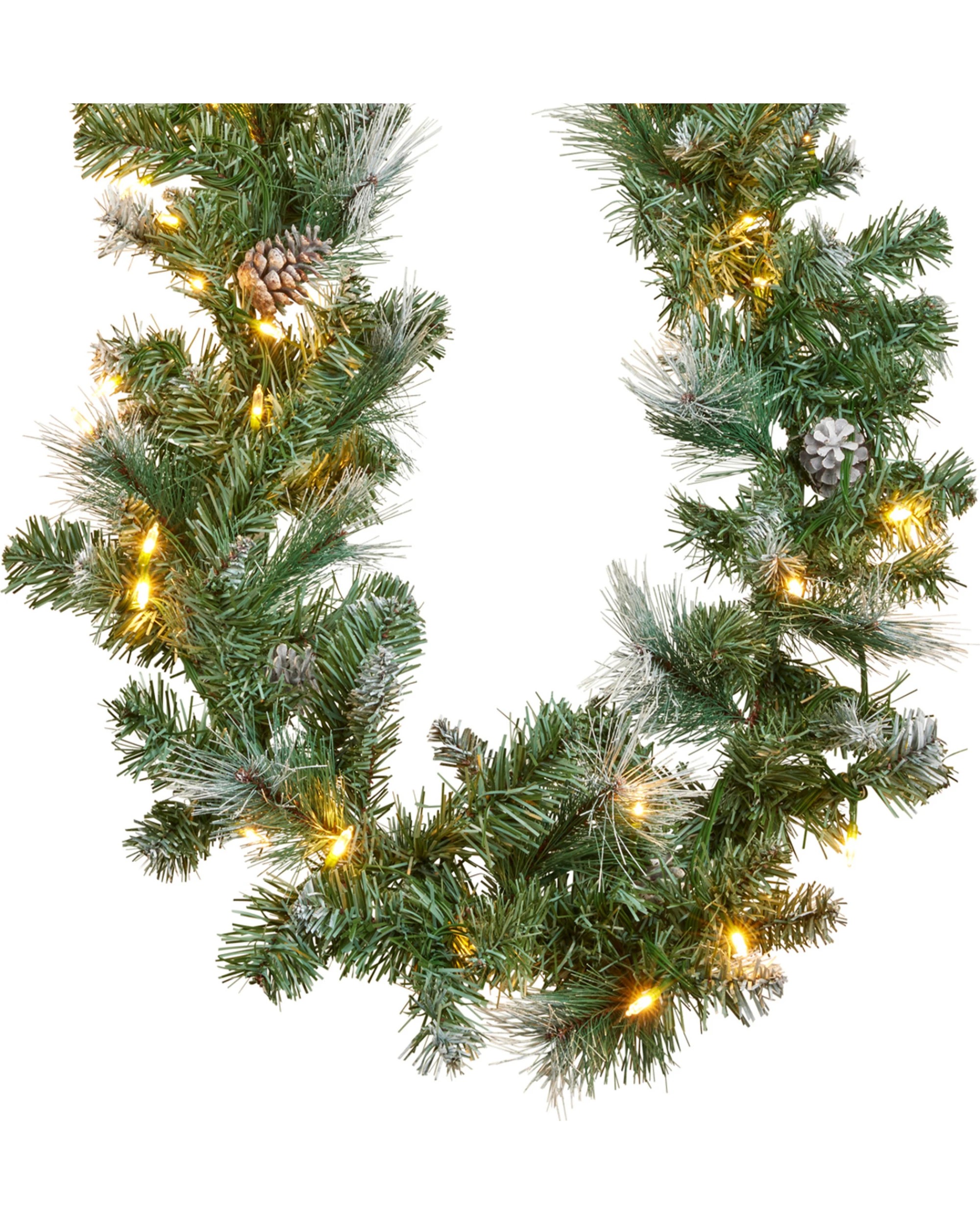 3 Christabelle 2.7m Christmas Garland Bayville Pine Cones With Led Lights Tree Decoration Ornament, 3 of 5