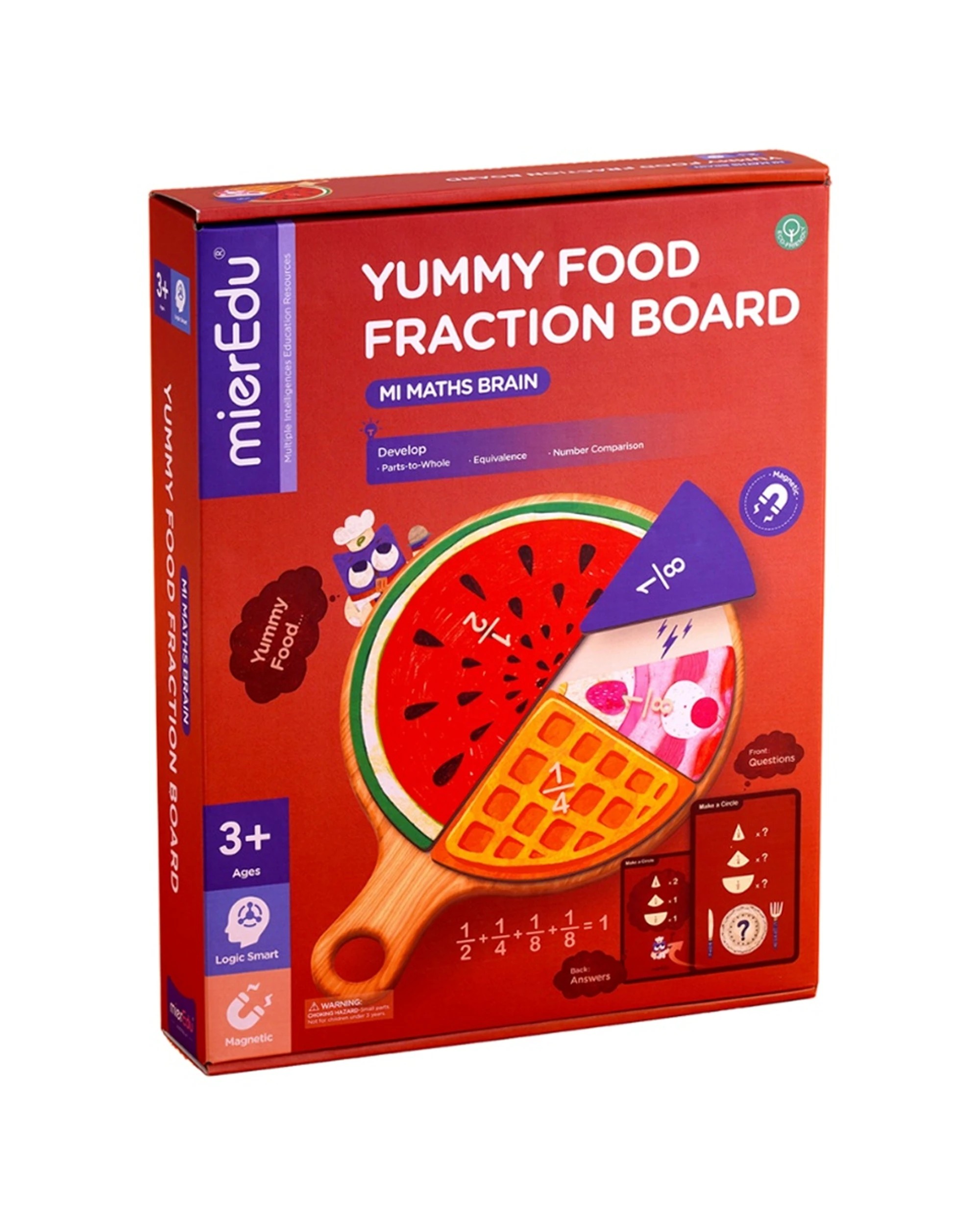 1 Mieredu Mi Maths Brain Yummy Food Fraction Board Kids Toy, 1 of 1