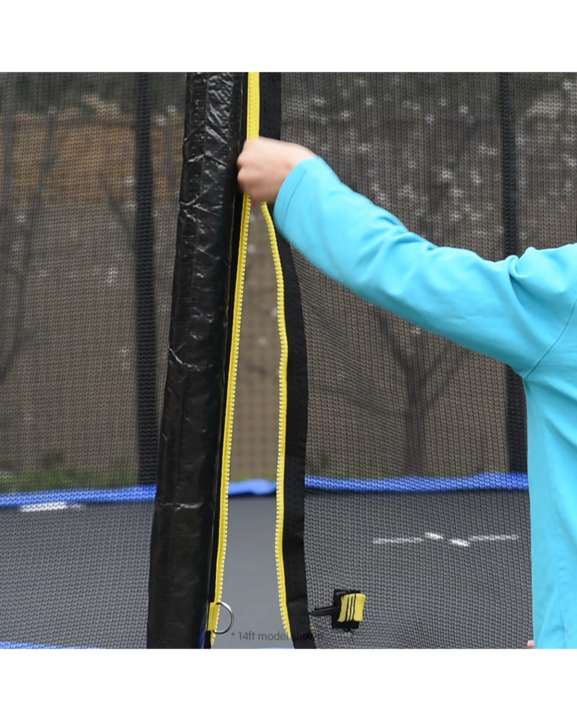 5 Kahuna 10 ft Round Spring Trampoline Free Safety Outer Net with BB Set, 5 of 10