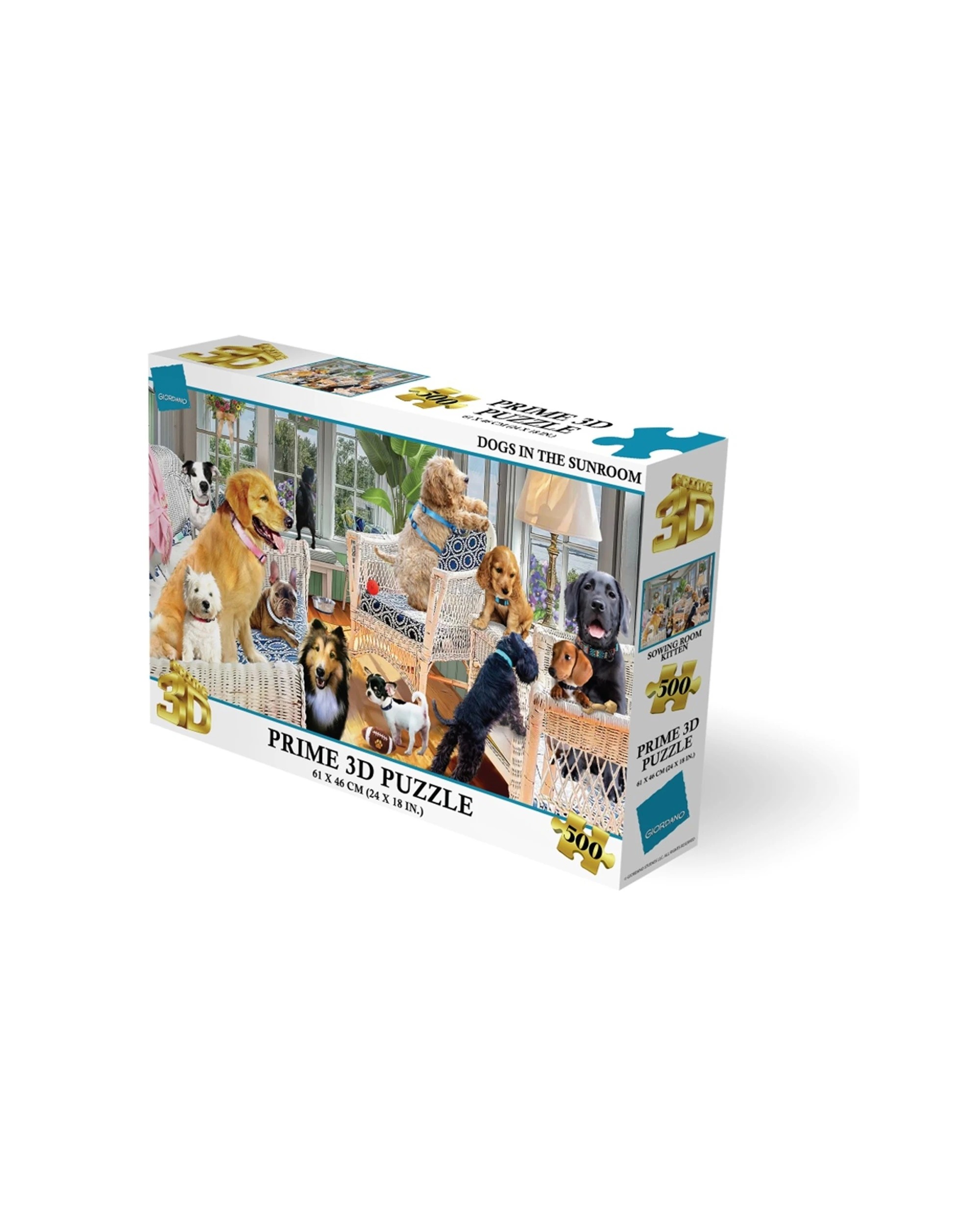 2 Prime3D 500pc Lenticular Giordano Dogs In The Sunroom Jigsaw Puzzle Set - Multi, 2 of 2