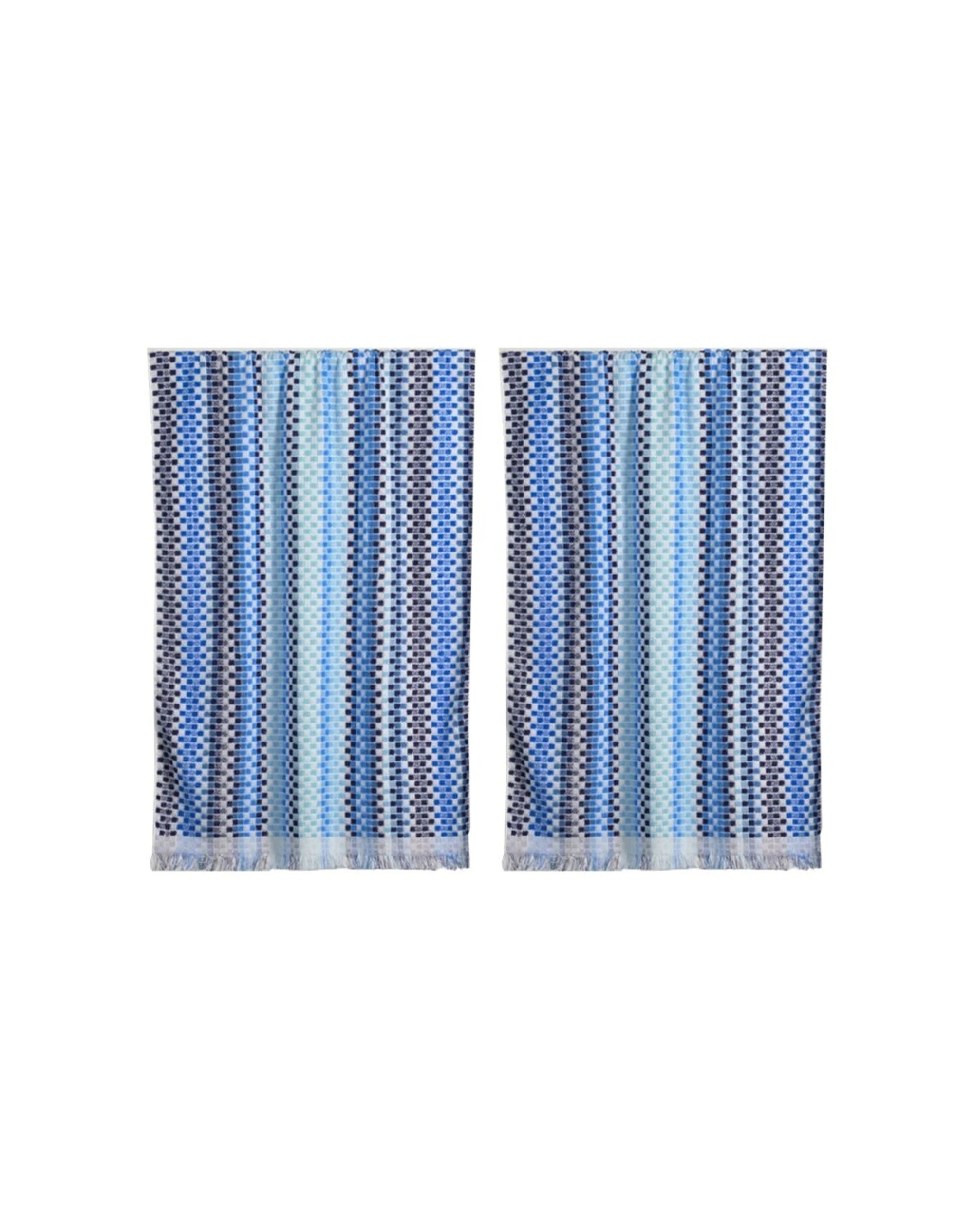 1 Canningvale Positana Terry Beach Towel 2pk 100 Percent Cotton Terry 80x160cm - Pattern, 1 of 4