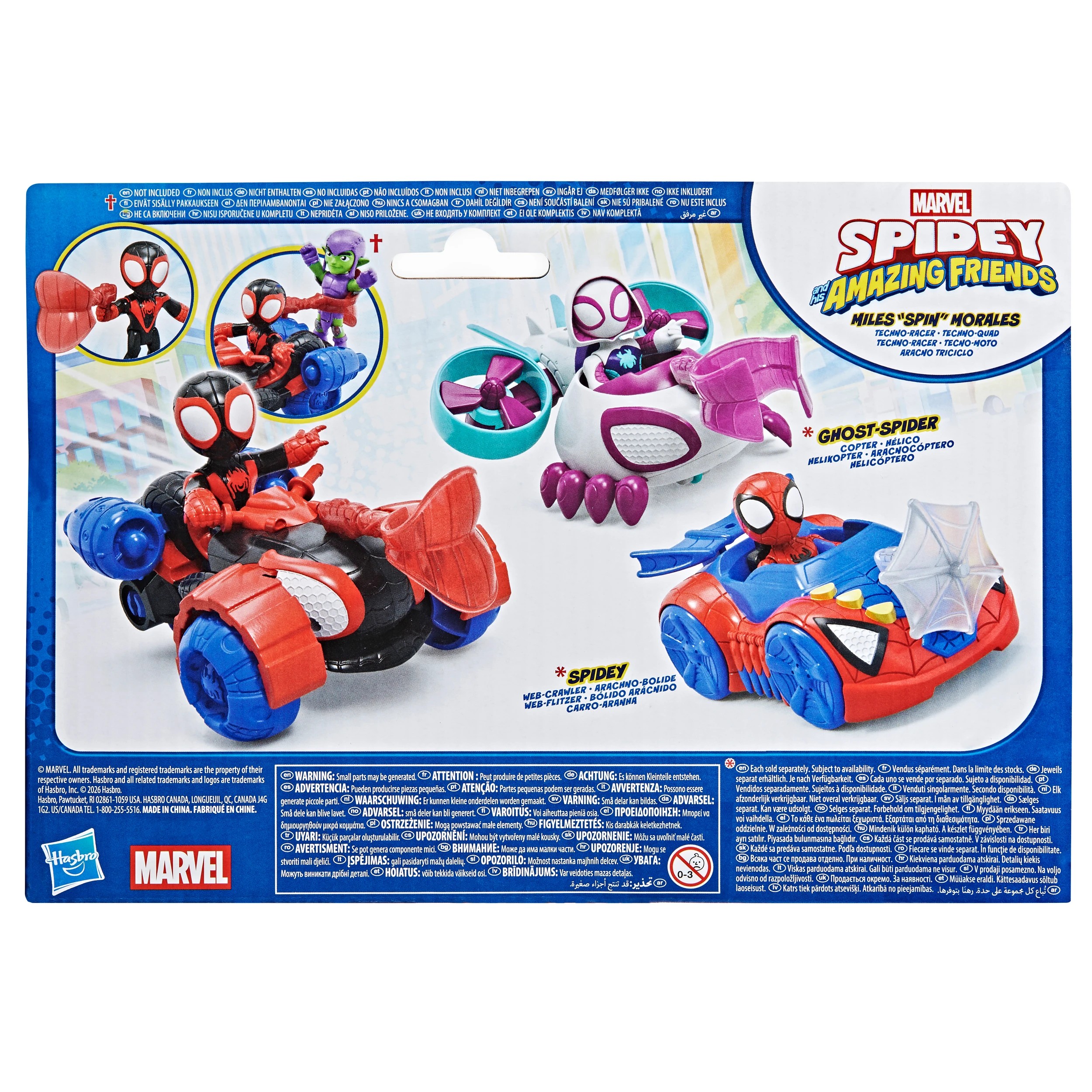 4 Spider-Man Spidey & Friends 3in Core Vehicle - Multi, 4 of 6