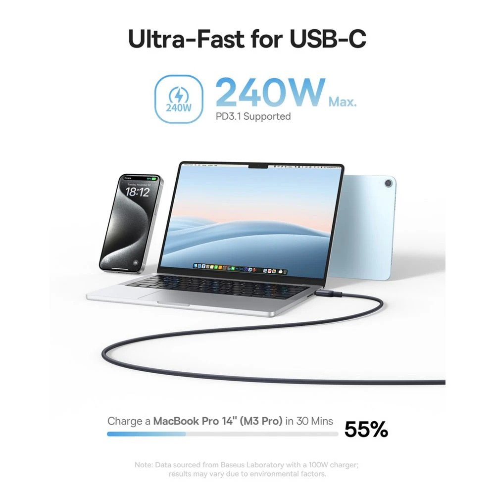 6 Baseus Picogo 240W Magnetic USB-C Fast Cable 1m, 6 of 9