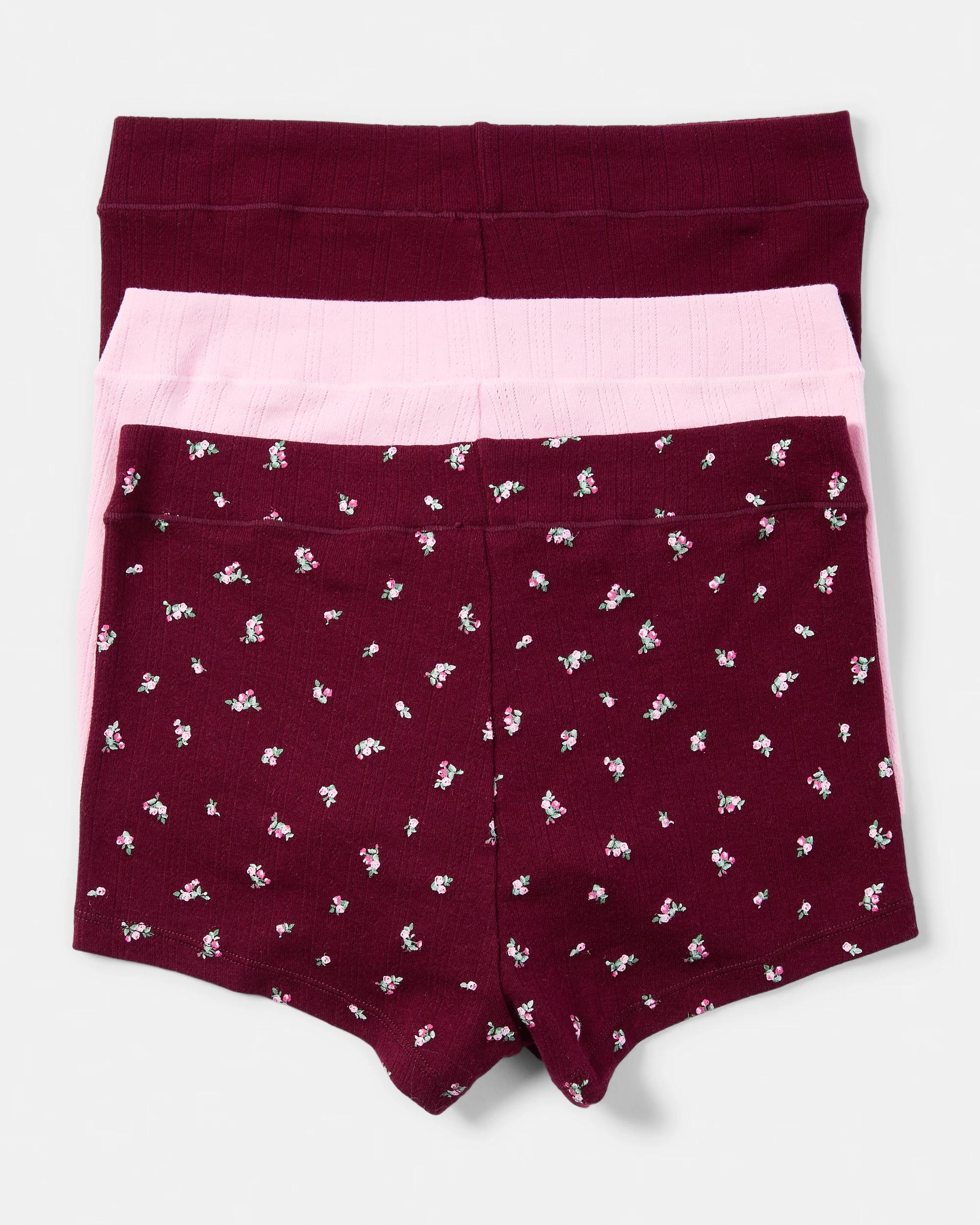 2 3 Pack Pointelle Boyleg Shorties Vlvt Ditsy, 2 of 10