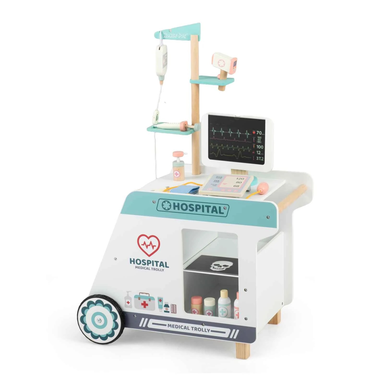 1 Costway Doctor Playset Pretend Medical Station Toy Set - Green, 1 of 1