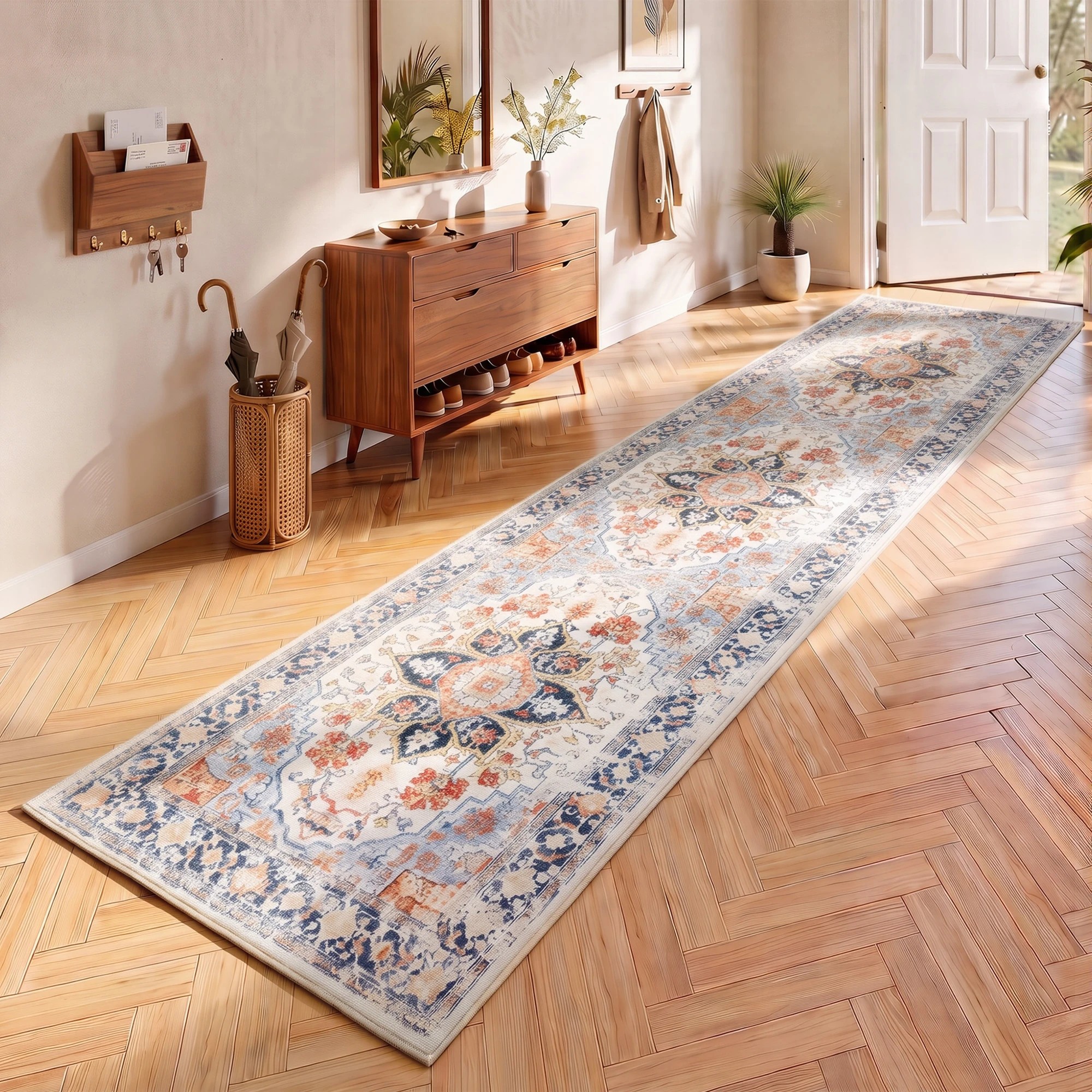 10 Artiss 80 x 300 cm Hallway Runner Rugs for Living Room 0.5cm Washable Non-Slip - Multi, 10 of 10