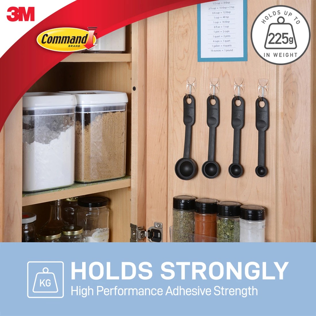 6 3M Command Hooks and Strips- Clear, Set of 3, 6 of 6