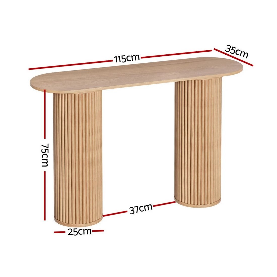 4 Artiss Console Table Oval 115CM  Blake - Natural, 4 of 8