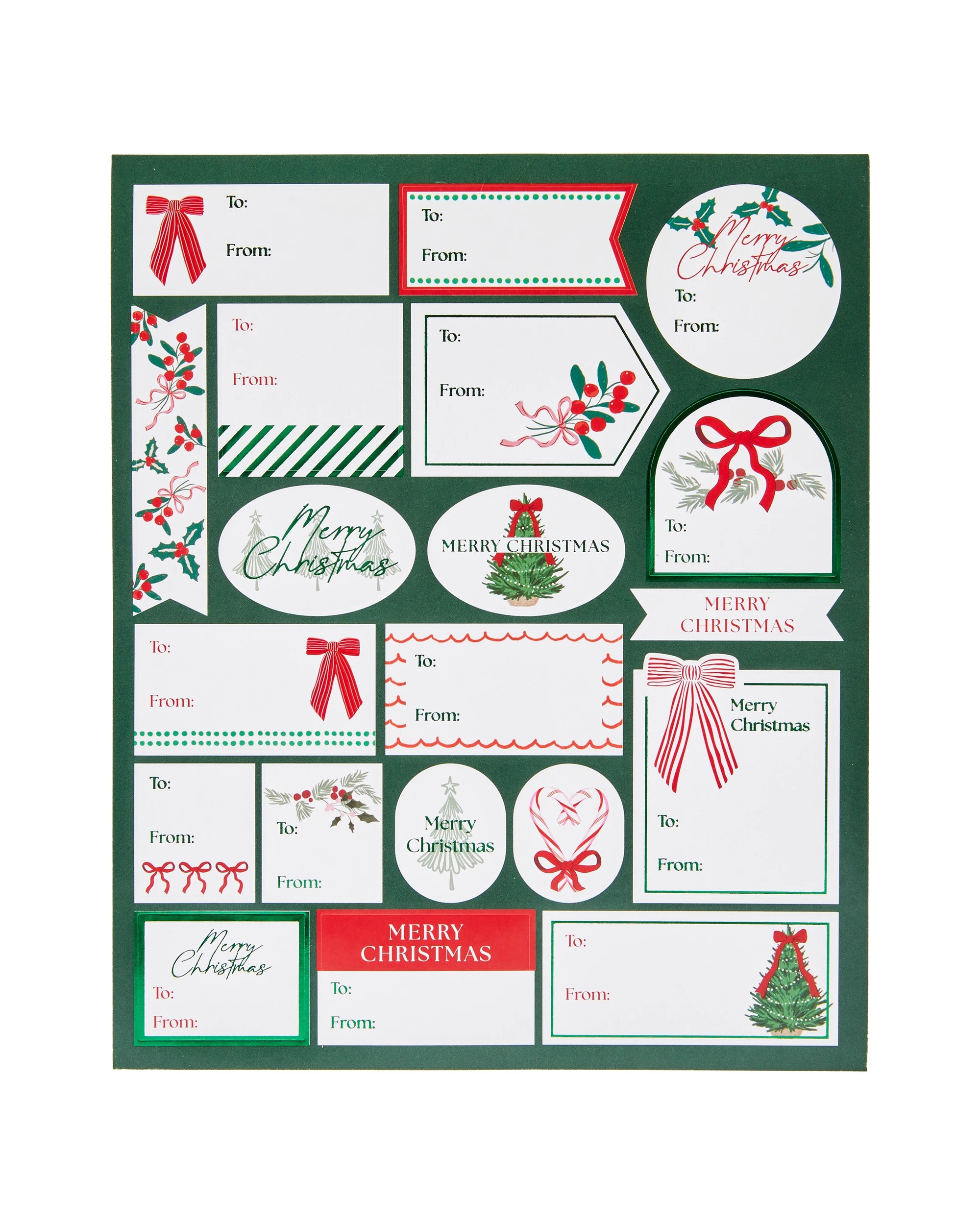 3 100 Pack Christmas Sticker Tags - Assorted, 3 of 6