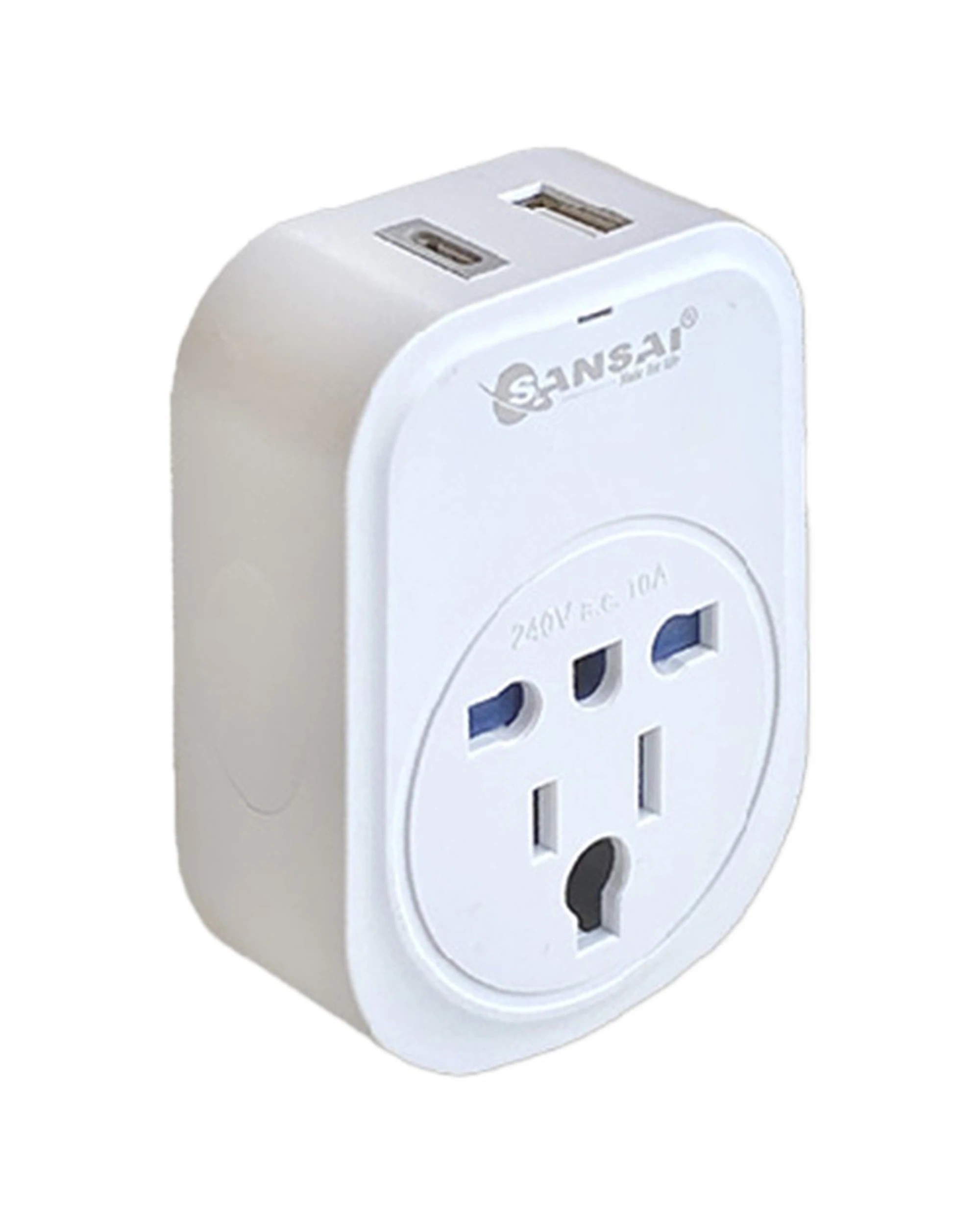 2 Sansai Worldwide Travel Power Adaptor USB-C A UK USA to AU NZ Plug - White, 2 of 3