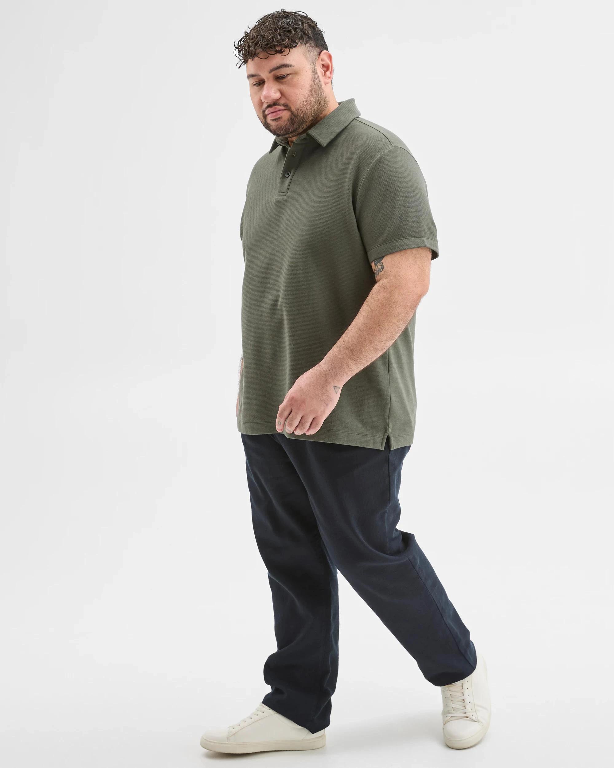 4 Target Man Plus Plus Size Australian Cotton Smart Knit Polo Top SCARAB, 4 of 5